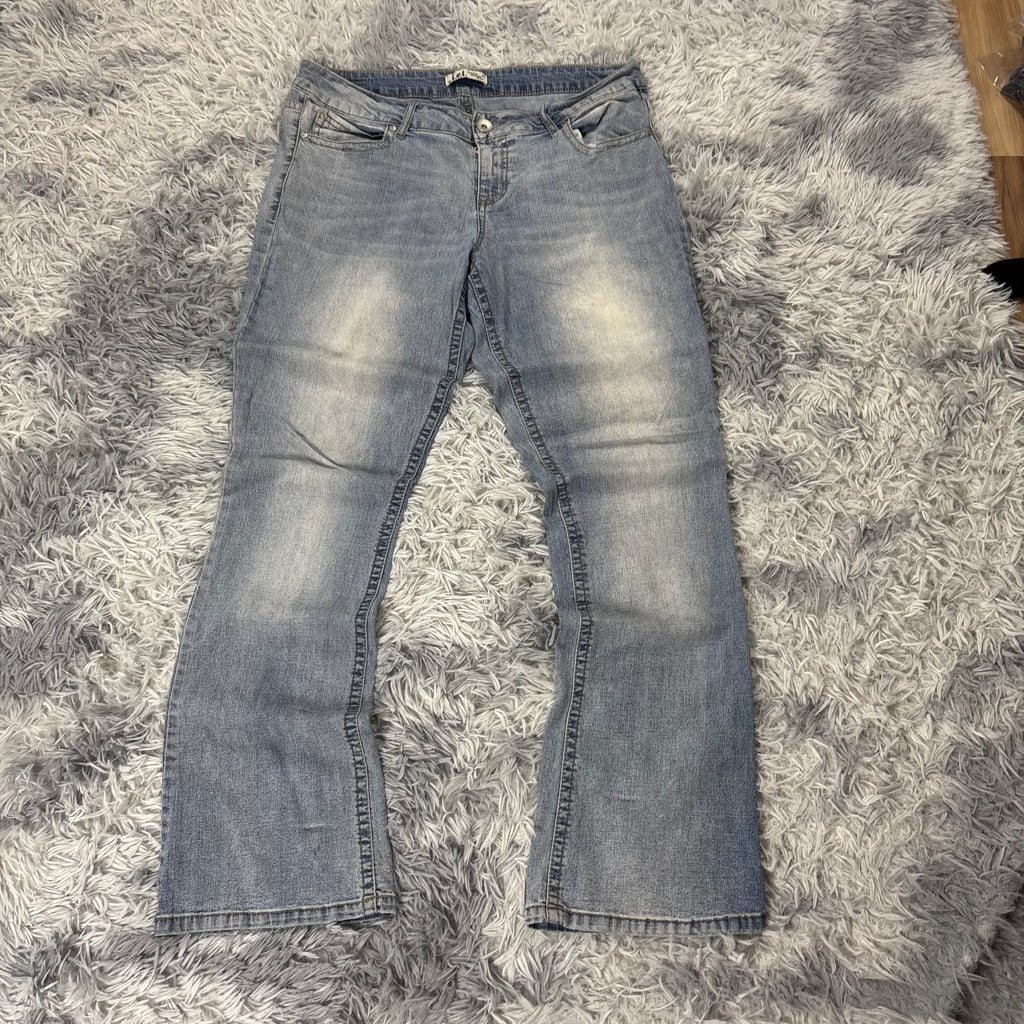 Süße Y2K Lowwaist Bootcut Jeans mit tollen Backprint /90s 00s baddie vintage (L-XL) S19