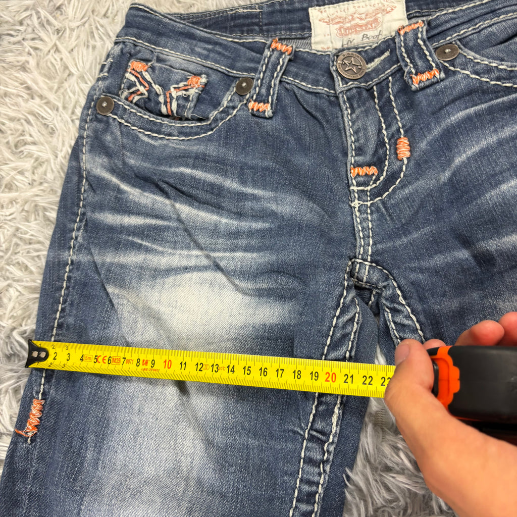 Süße Y2K Bootcut Lowwaist Jeans mit Backprint /women 90s 00s style vintage M S11