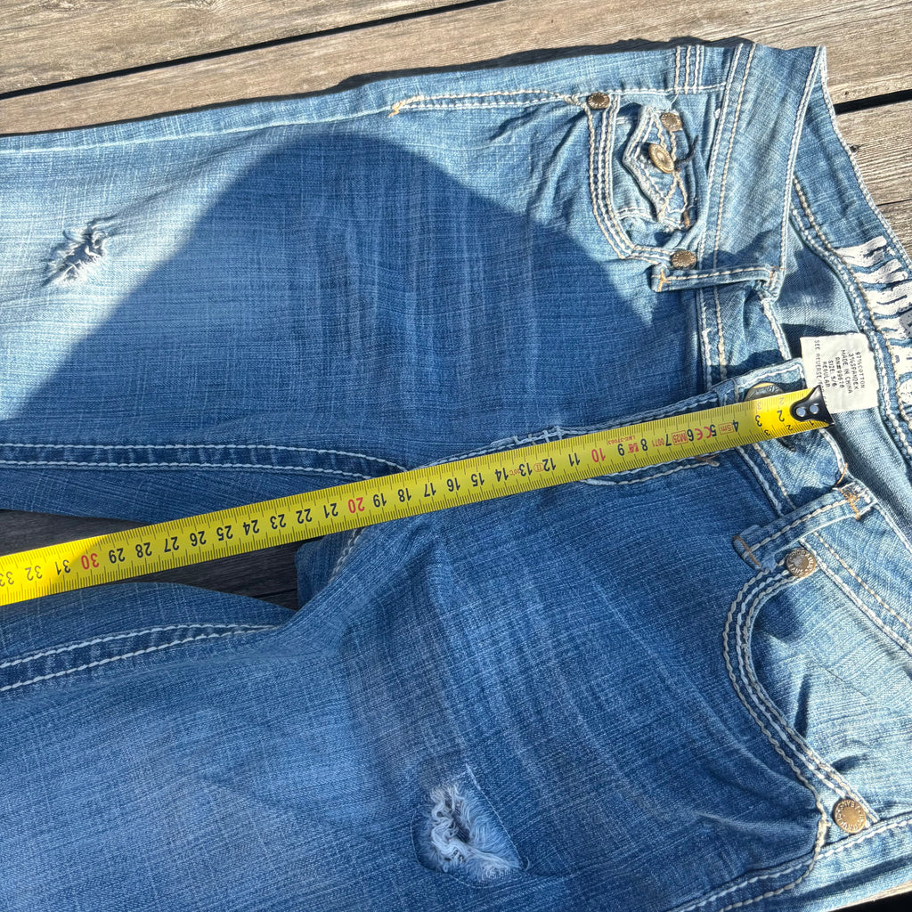 Süße Y2K Lowwaist Bootcut Jeans mit tollen Backprint XS-S /women 00s 90s vintage baddie S73