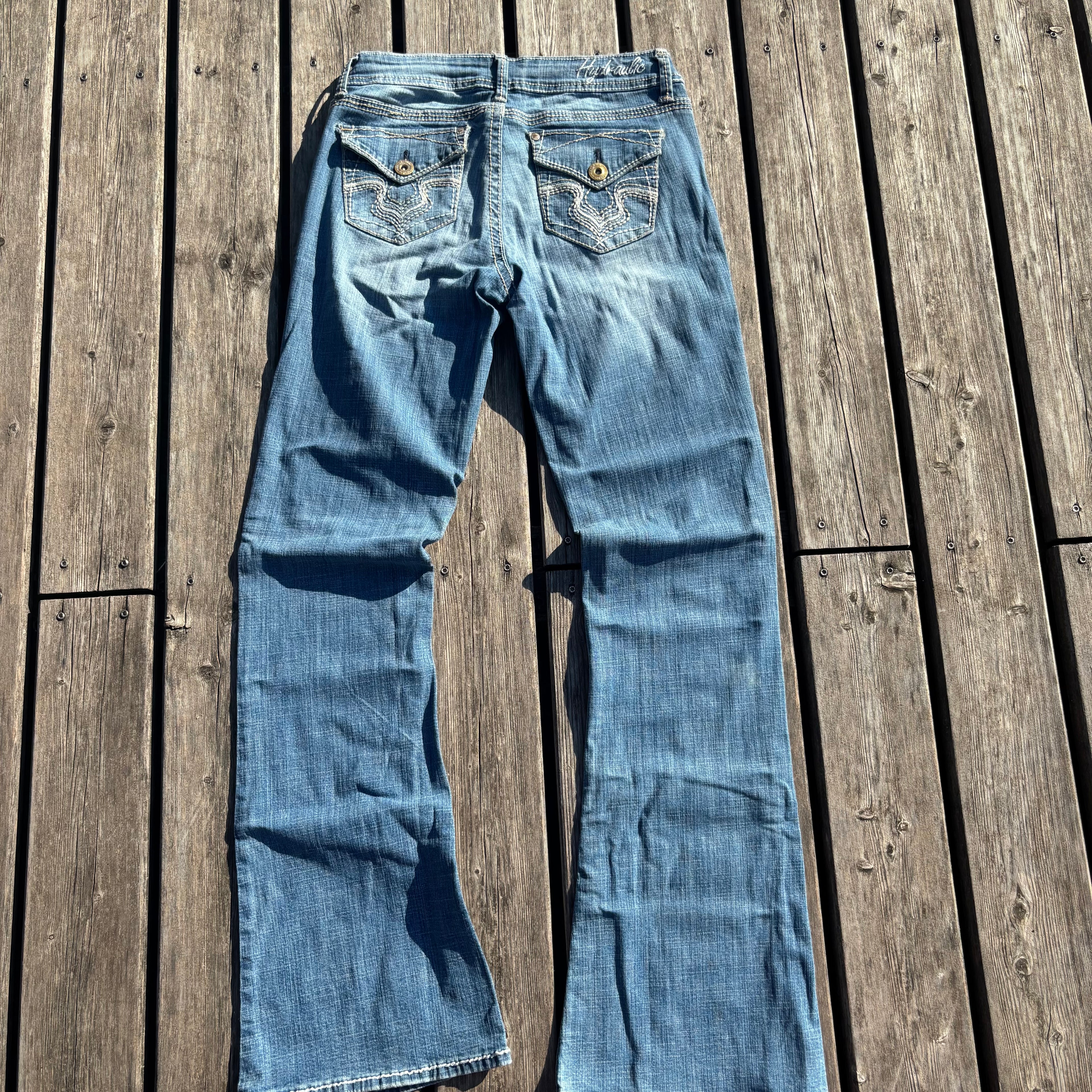 Süße Y2K Lowwaist Bootcut Jeans mit tollen Backprint XS-S /women 00s 90s vintage baddie S73