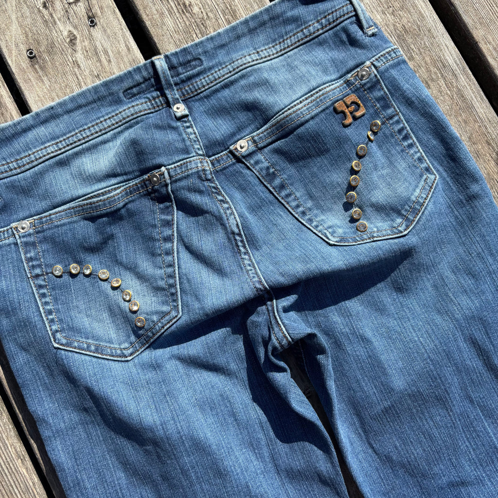 Süße Y2K Jeans mit backprint /streetwear women 00s 90s vintage baddie (XS-S) S41