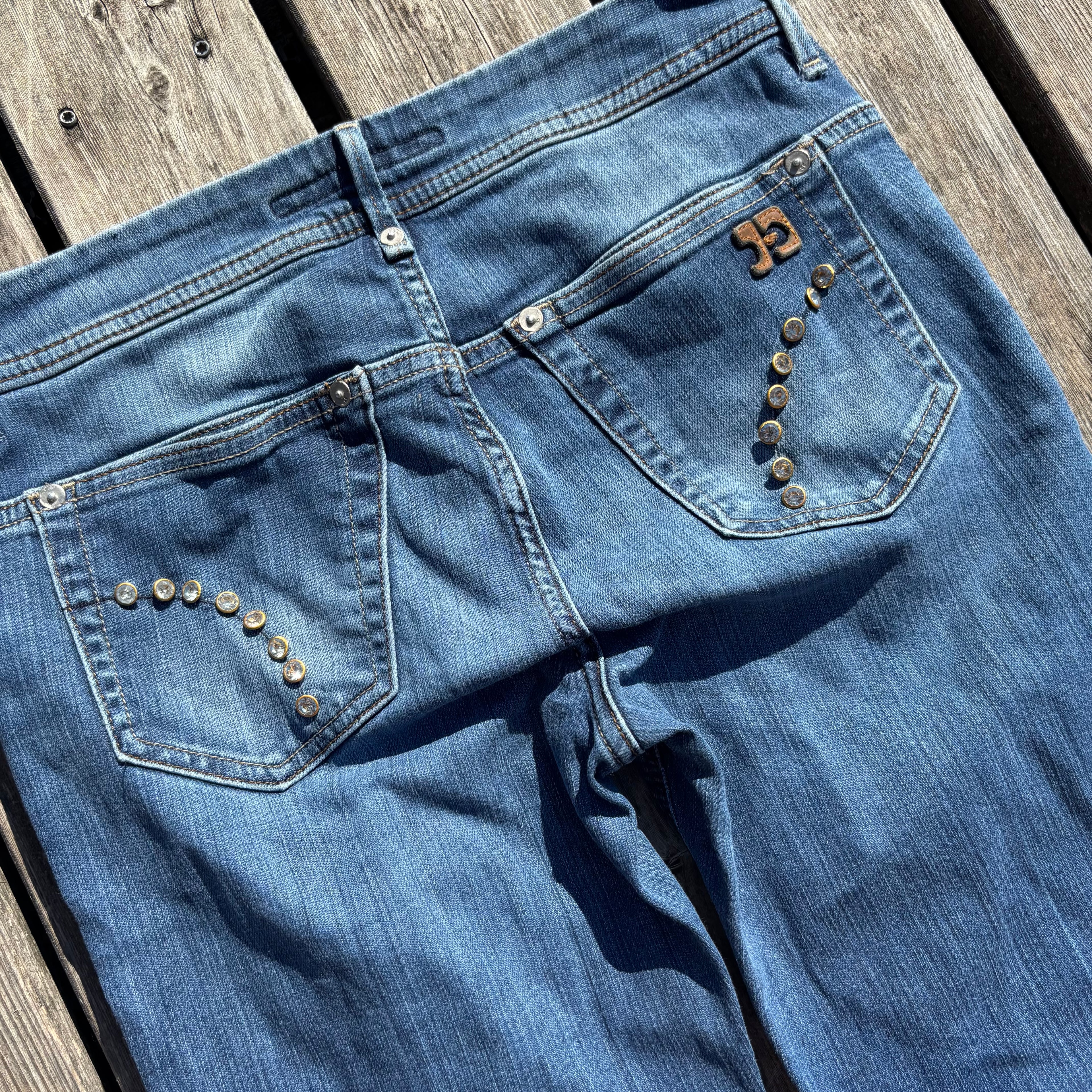 Süße Y2K Jeans mit backprint /streetwear women 00s 90s vintage baddie (XS-S) S41