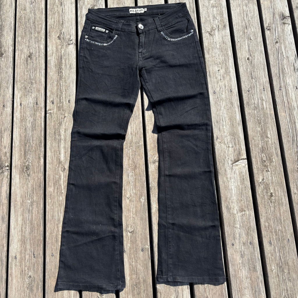 Süße Y2K Jeans mit backprint /schwarze women 00s 90s vintage baddie(M) S40