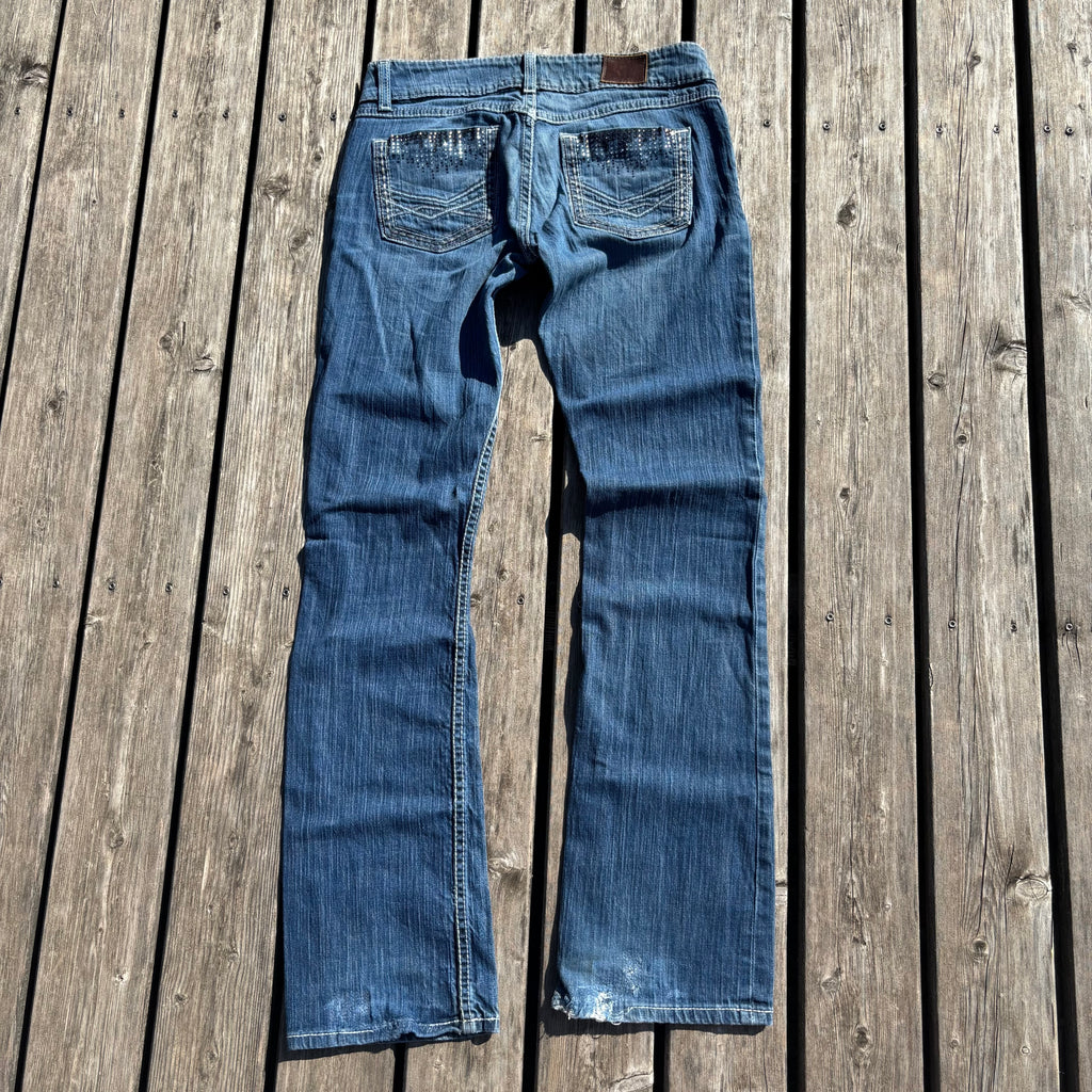 Süße Y2K Lowwaist Bootcut Jeans mit tollen Backprint /women 00s 90s vintage baddie S-M/ S63