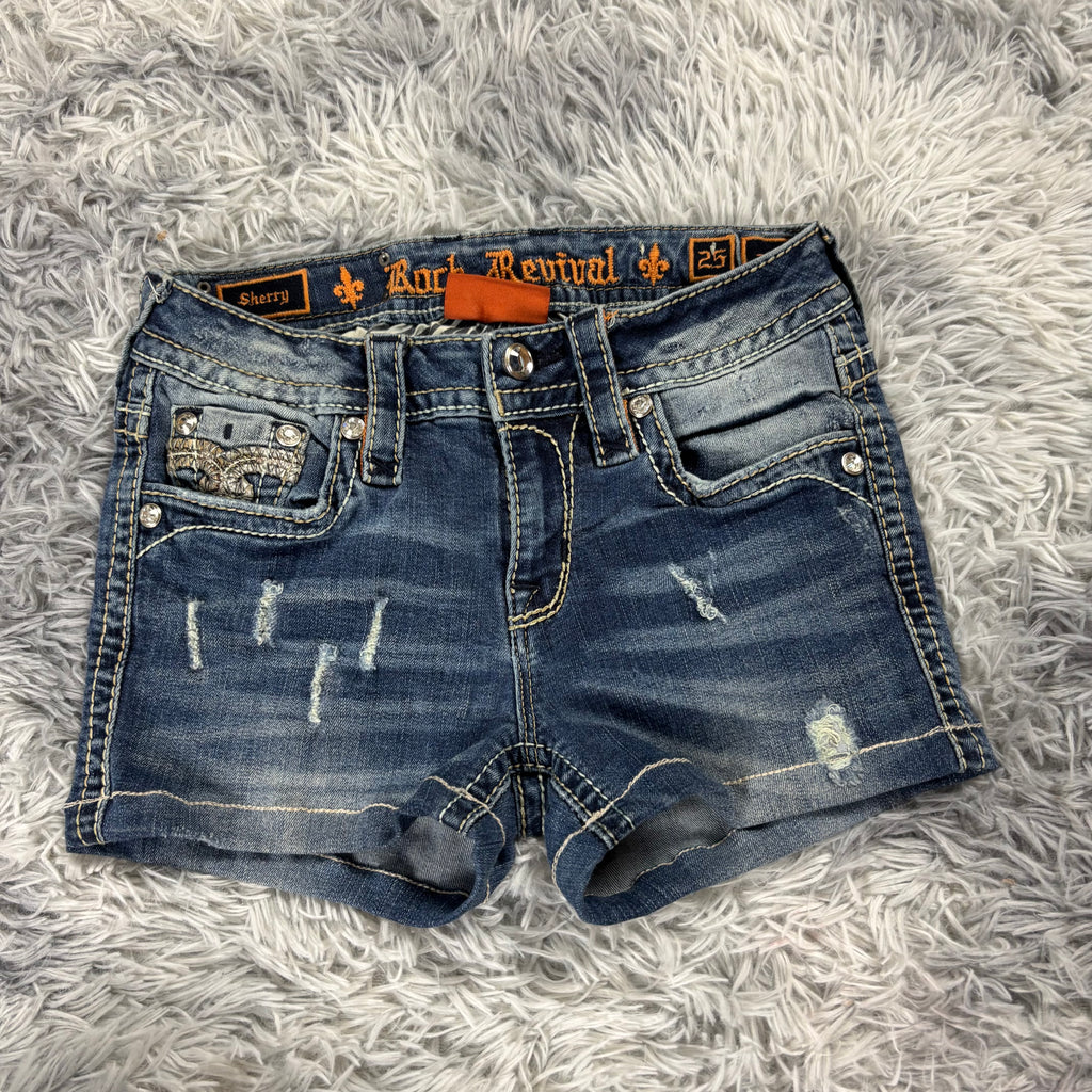 AA/ Rock Revival Shorts/Hotpants /women 00s 90s vintage baddie (XXS) (S32)