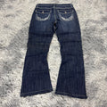 Y2K Lowwaist Bootcut Jeans mit Backprint /women 00s 90s vintage baddie (S-M) /S30