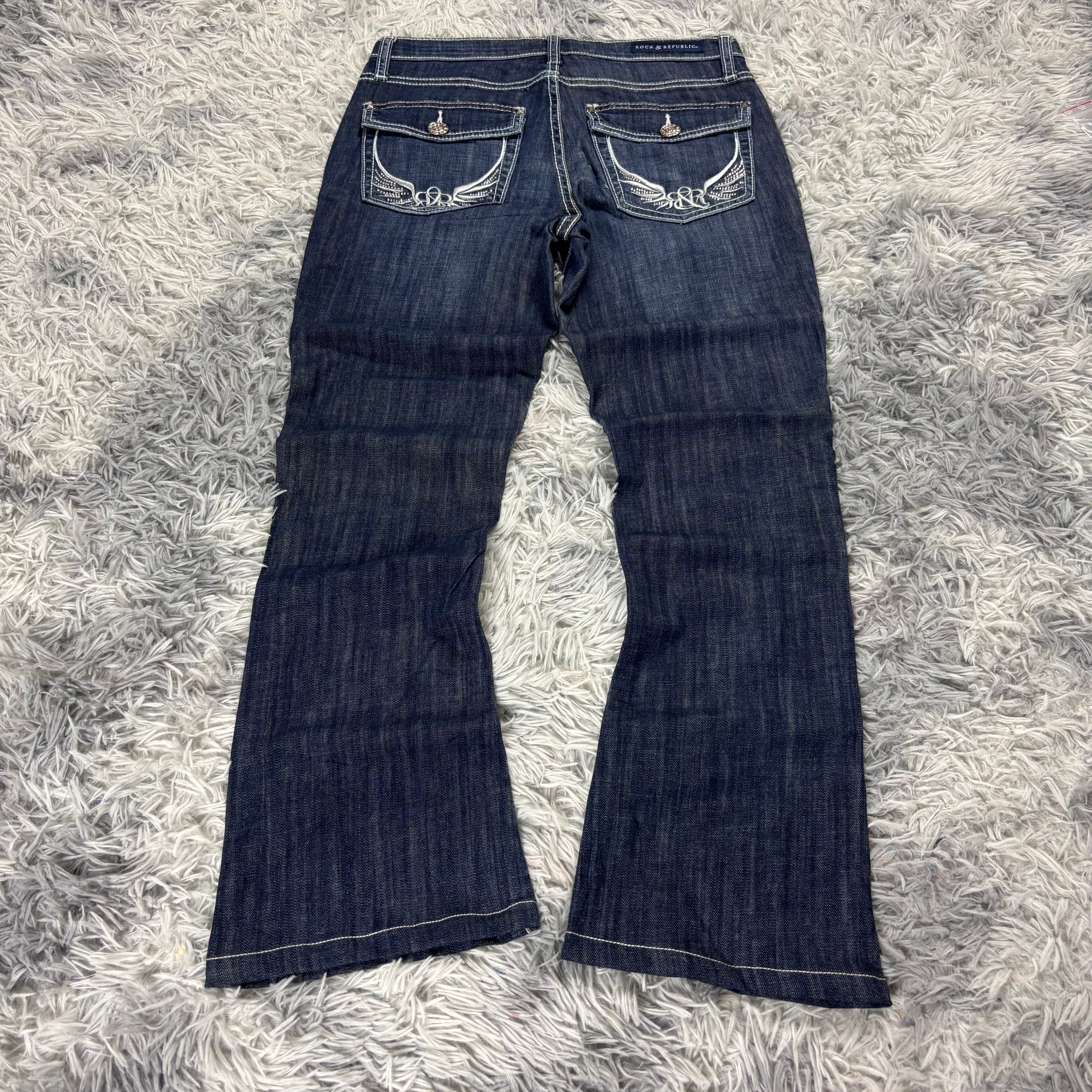 Y2K Lowwaist Bootcut Jeans mit Backprint /women 00s 90s vintage baddie (S-M) /S30