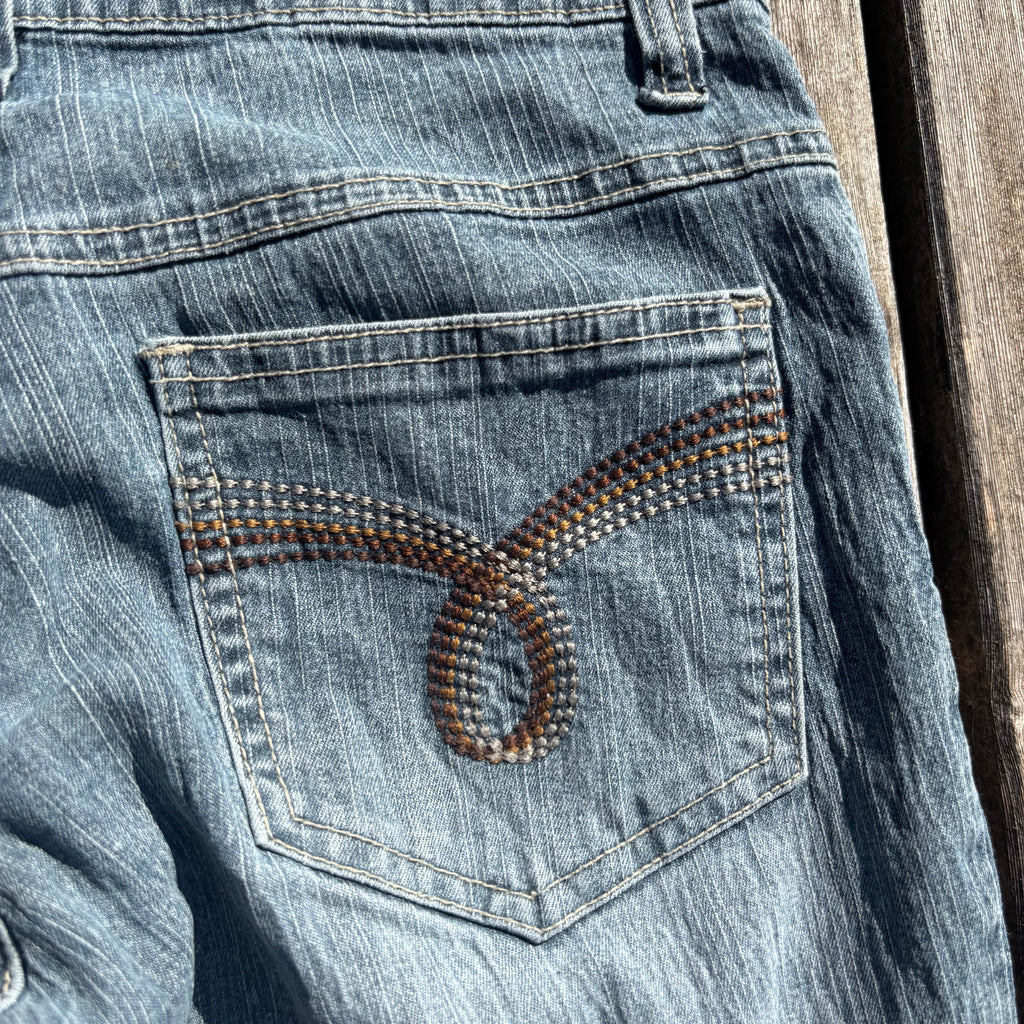Süße Y2K Vintage Jeans mit Backprint für Frauen / streetwear women vintage 90s 00s (XXXS-XXS) (S38)