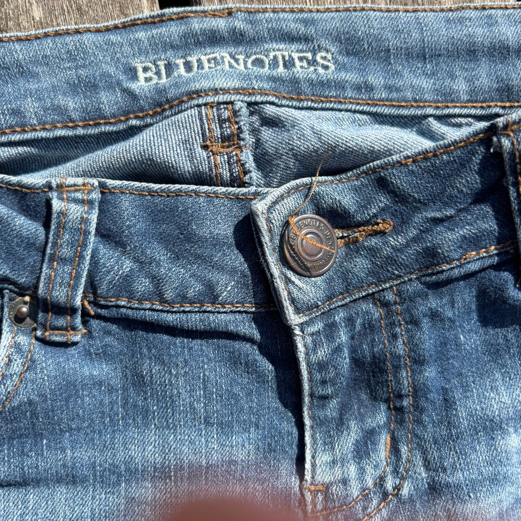 Süße Y2K Lowwaist Bootcut Jeans mit tollen Backprint /women 00s 90s vintage baddie (XXS-XS) S62