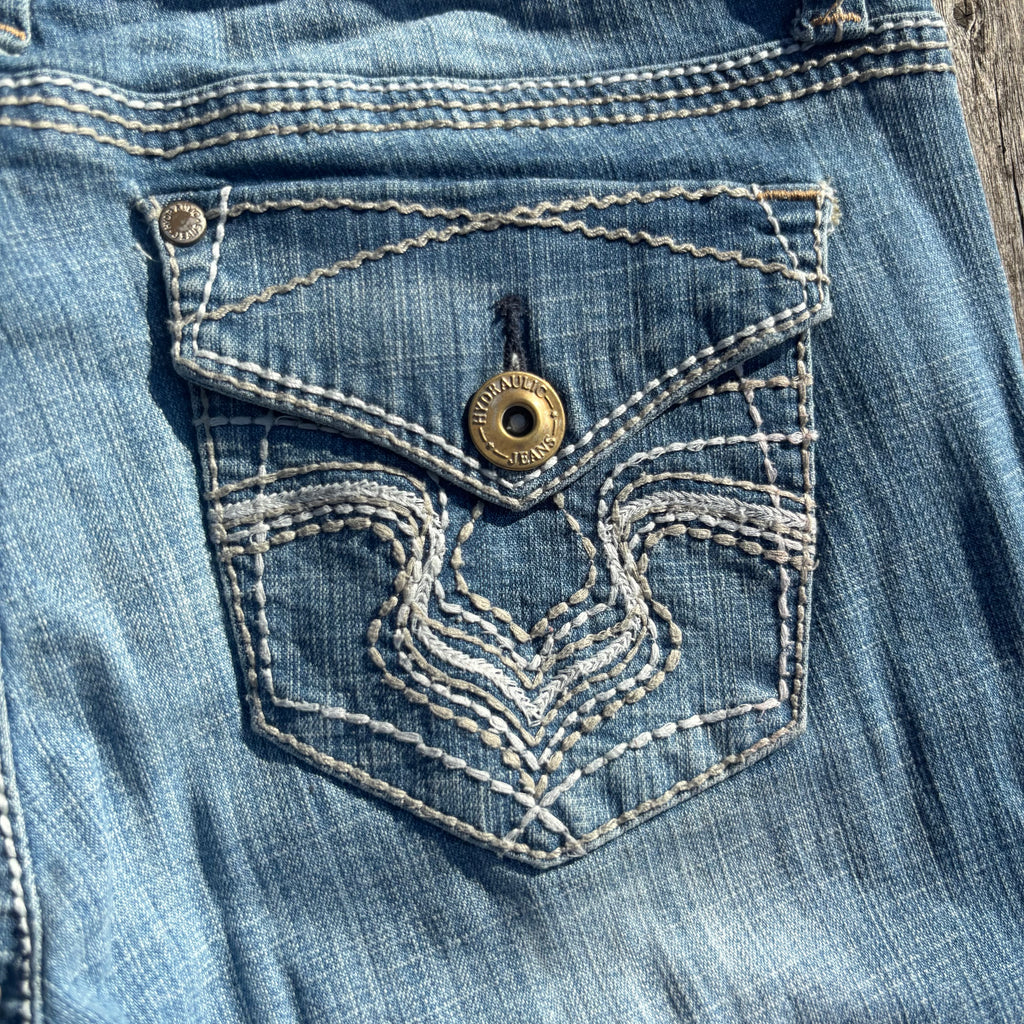 Süße Y2K Lowwaist Bootcut Jeans mit tollen Backprint XS-S /women 00s 90s vintage baddie S73