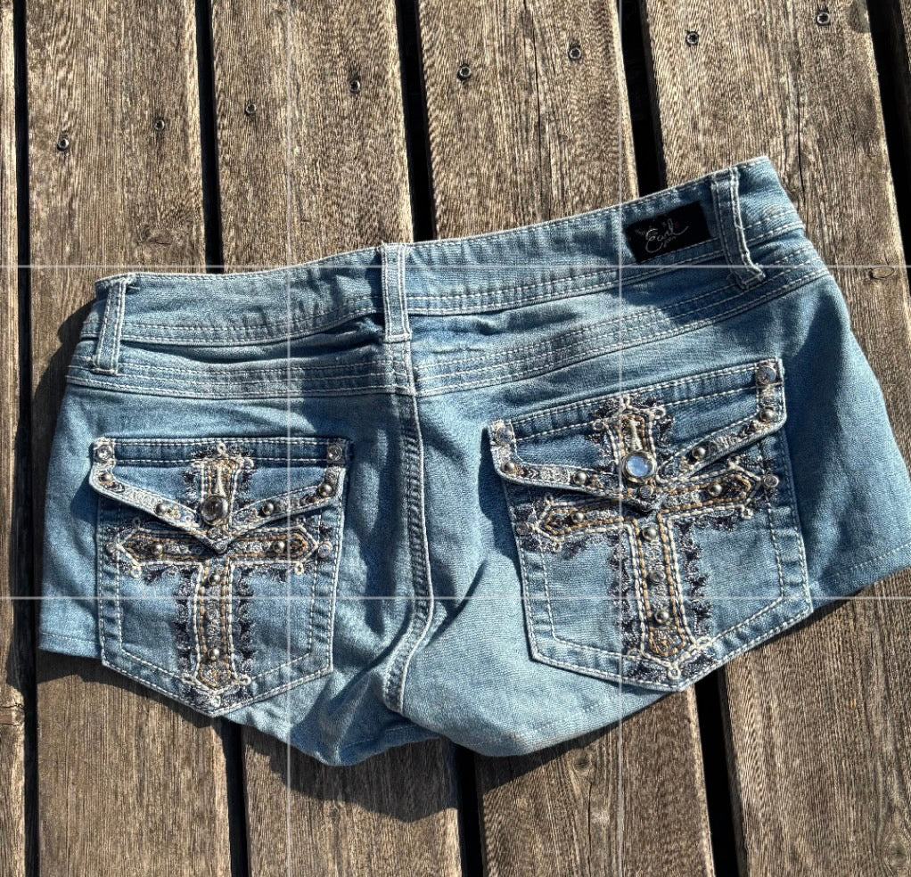 Süße Y2K Shorts Hotpants für Frauen /00s 90s vintage baddie (S) S50