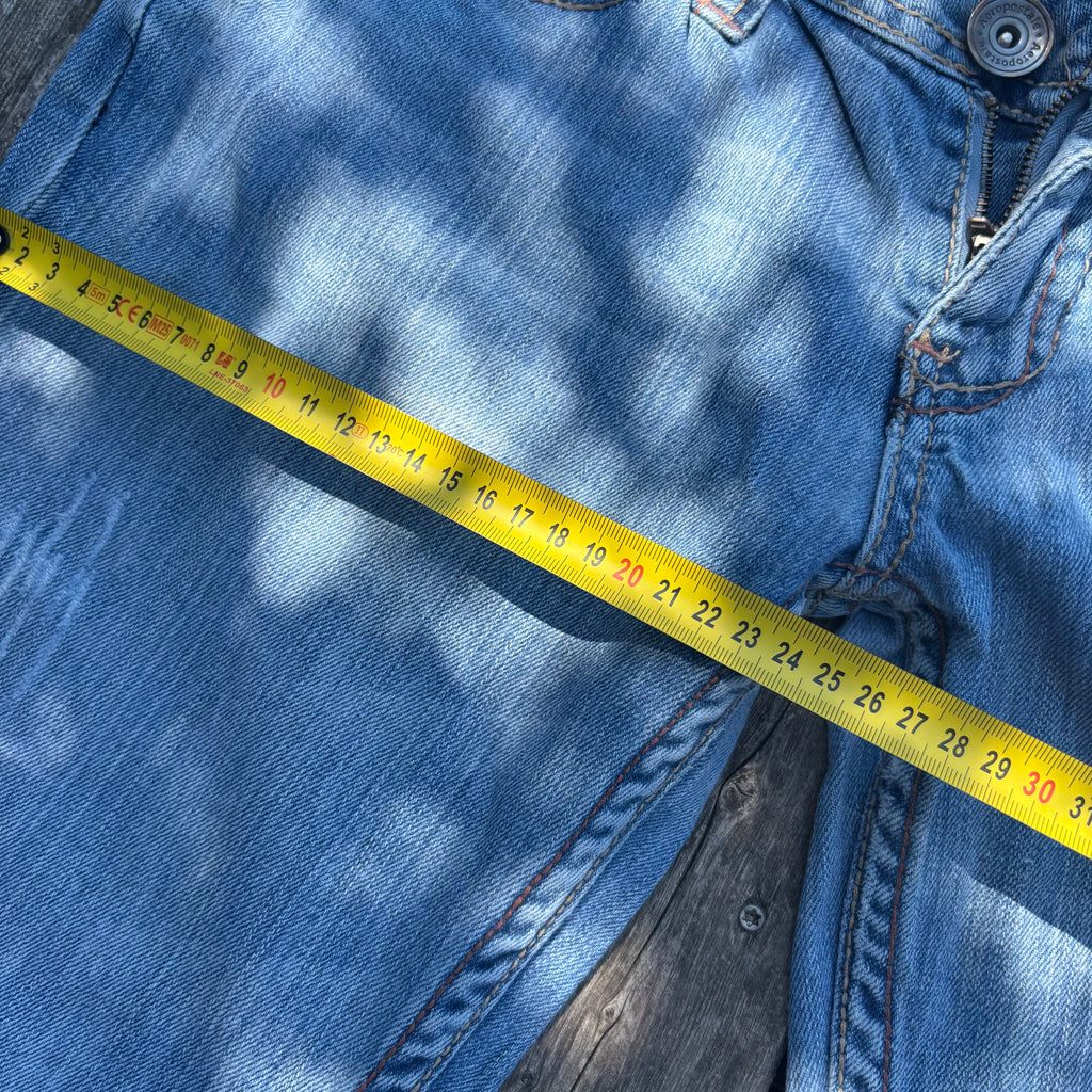 Süße Y2K Lowwaist Bootcut Jeans mit tollen Backprint /women 00s 90s vintage baddie (S) 104