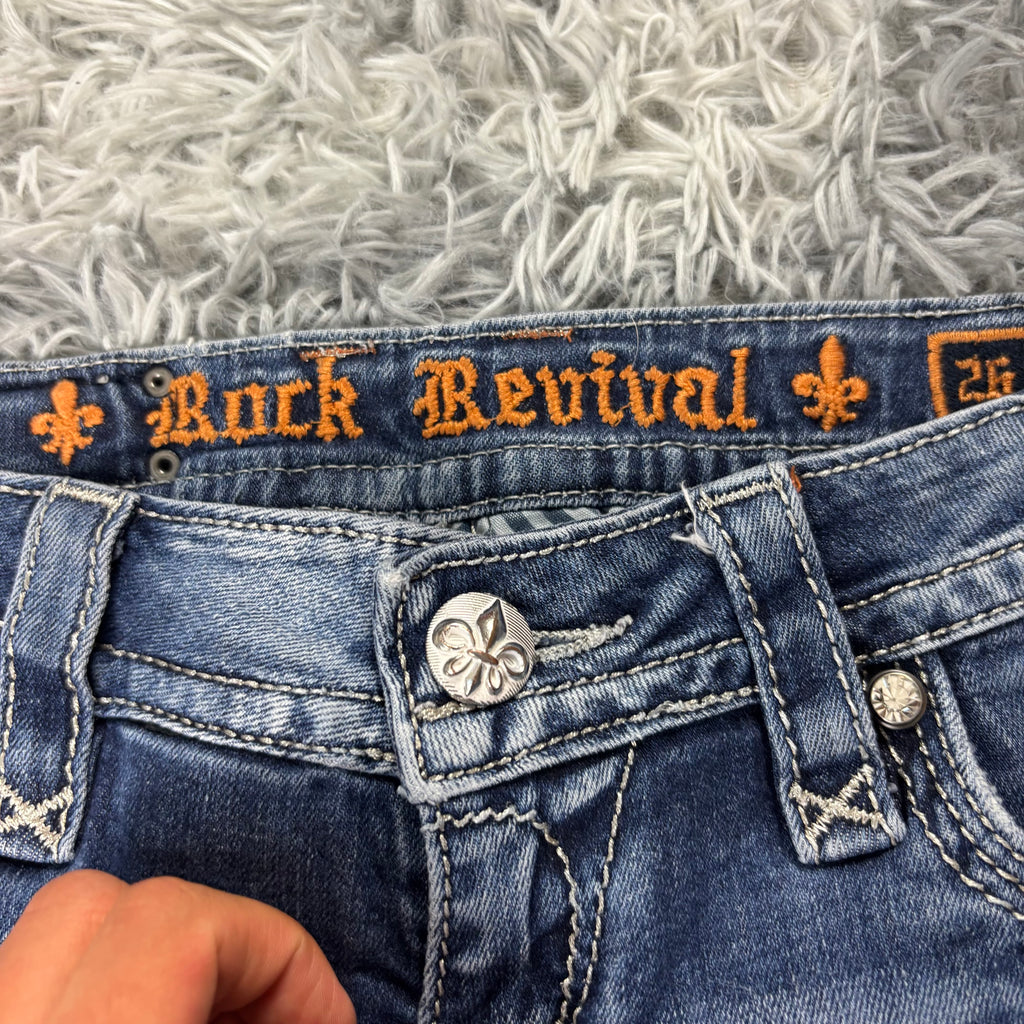 Rock Revival Shorts / Hotpants für Frauen mit Backprint 00s 90s vintage baddie (S-M) S29