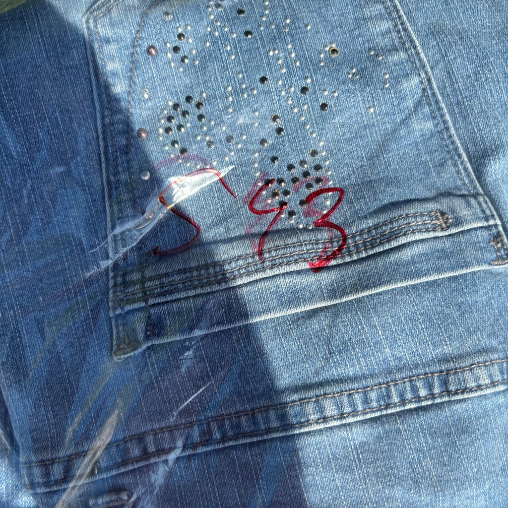 Süße Y2K Lowwaist Bootcut Jeans mit backprint /women 00s 90s vintage baddie (S) S43