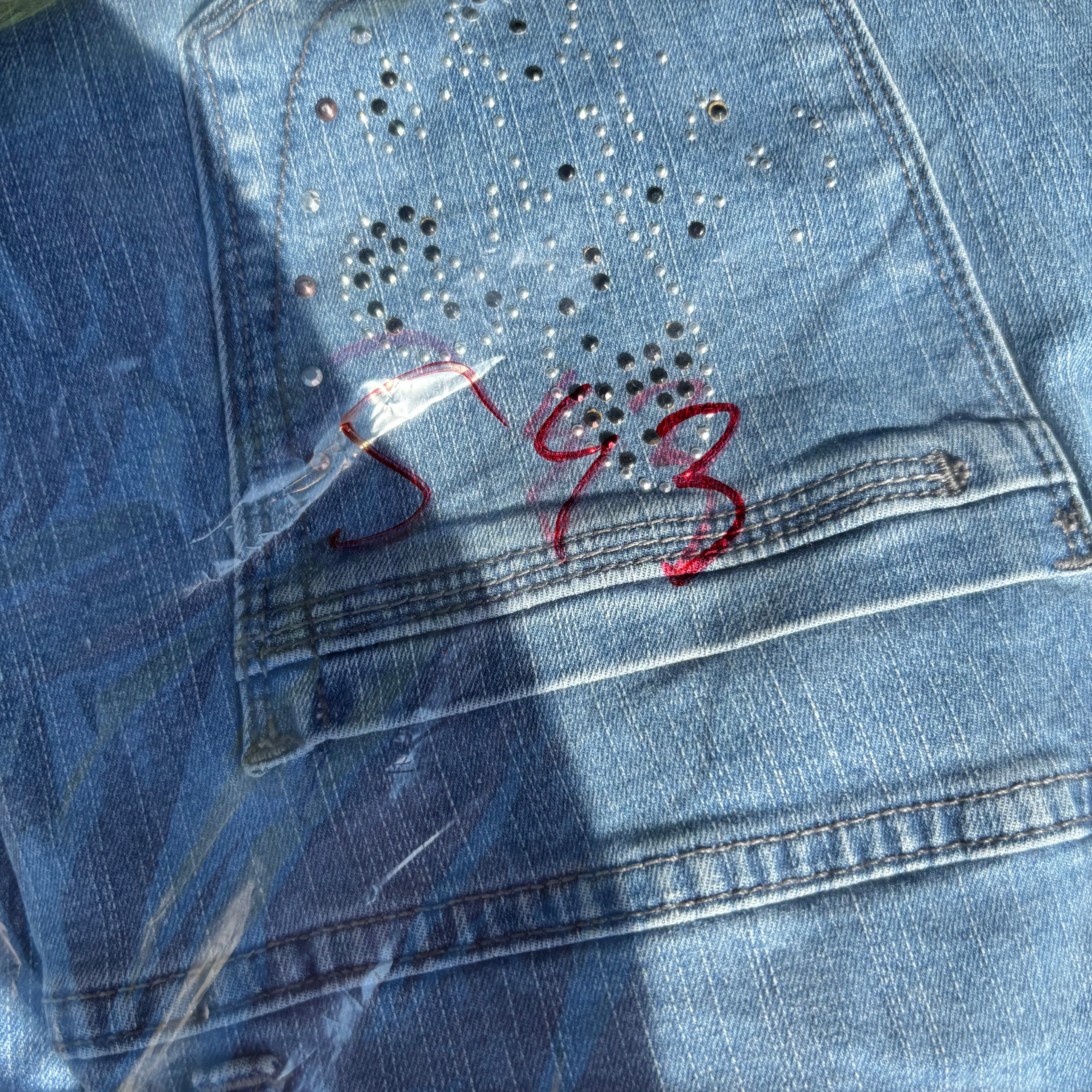 Süße Y2K Lowwaist Bootcut Jeans mit backprint /women 00s 90s vintage baddie (S) S43