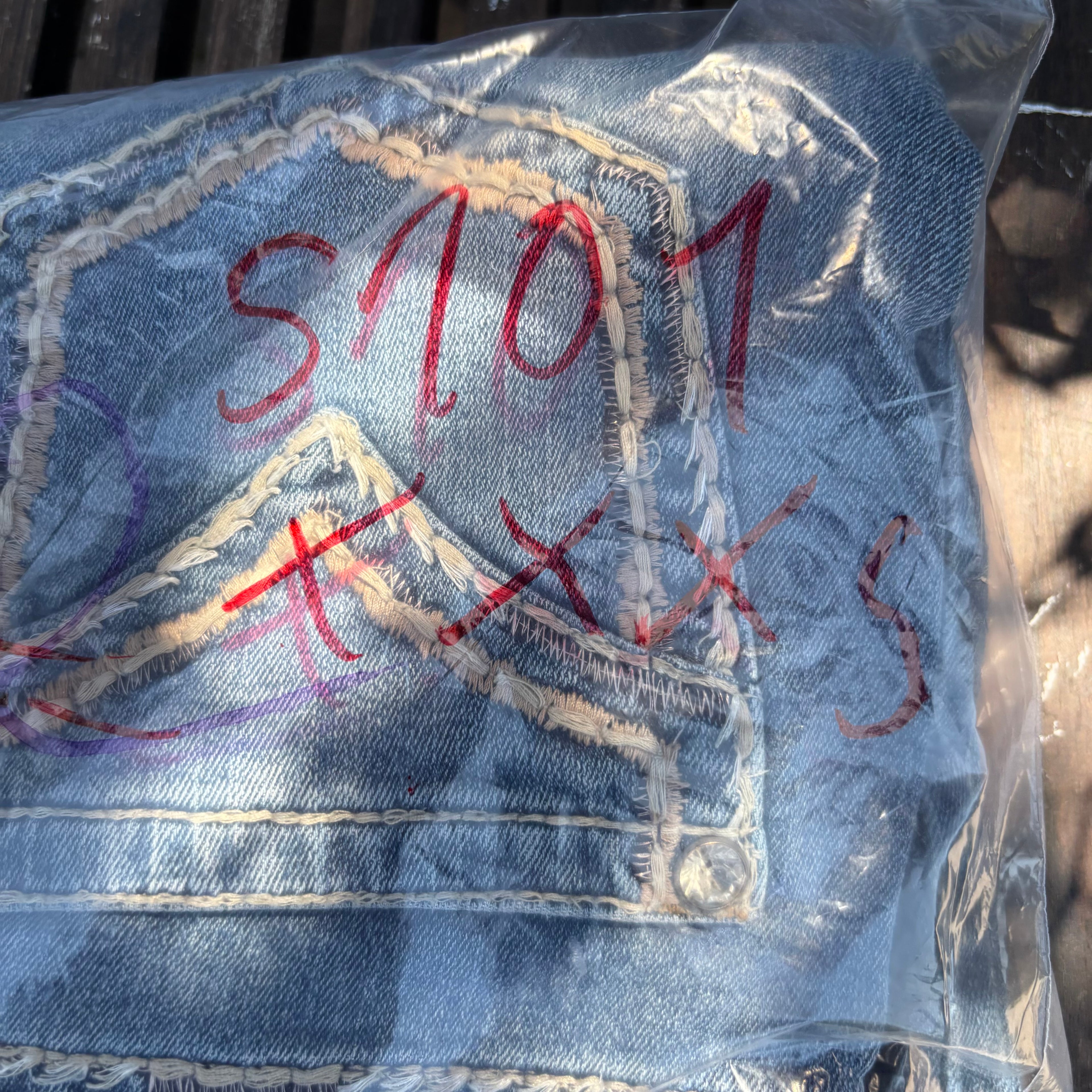 Süße Y2K Lowwaist Bootcut Jeans mit tollen Backprint /women 00s 90s vintage baddie (XXXS) S101