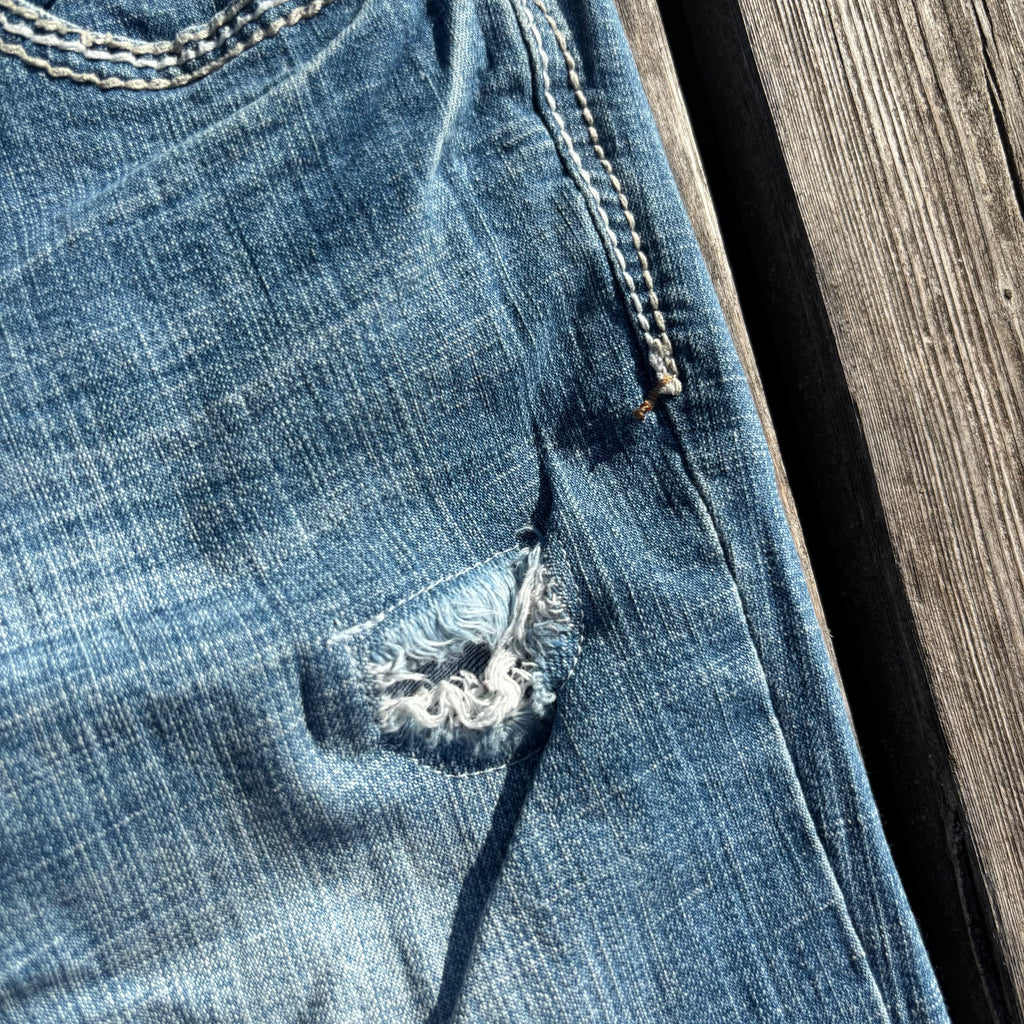 Süße Y2K Lowwaist Bootcut Jeans mit tollen Backprint XS-S /women 00s 90s vintage baddie S73