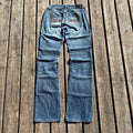 Süße Y2K Lowwaist Bootcut Jeans mit tollen Backprint /women 00s 90s vintage baddie (XXS-XS) S62