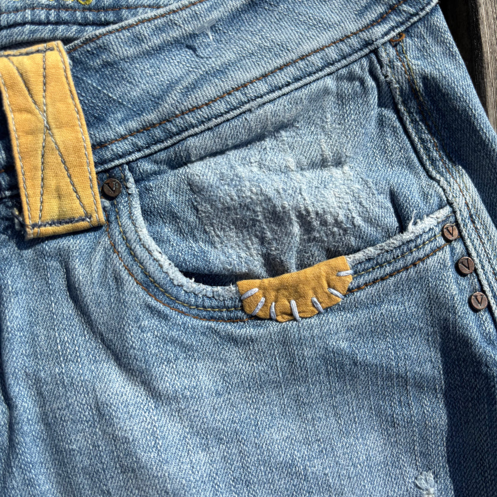 Süße Y2K Lowwaist Bootcut Jeans mit tollen Backprint /women 00s 90s vintage baddie(S-M) S61