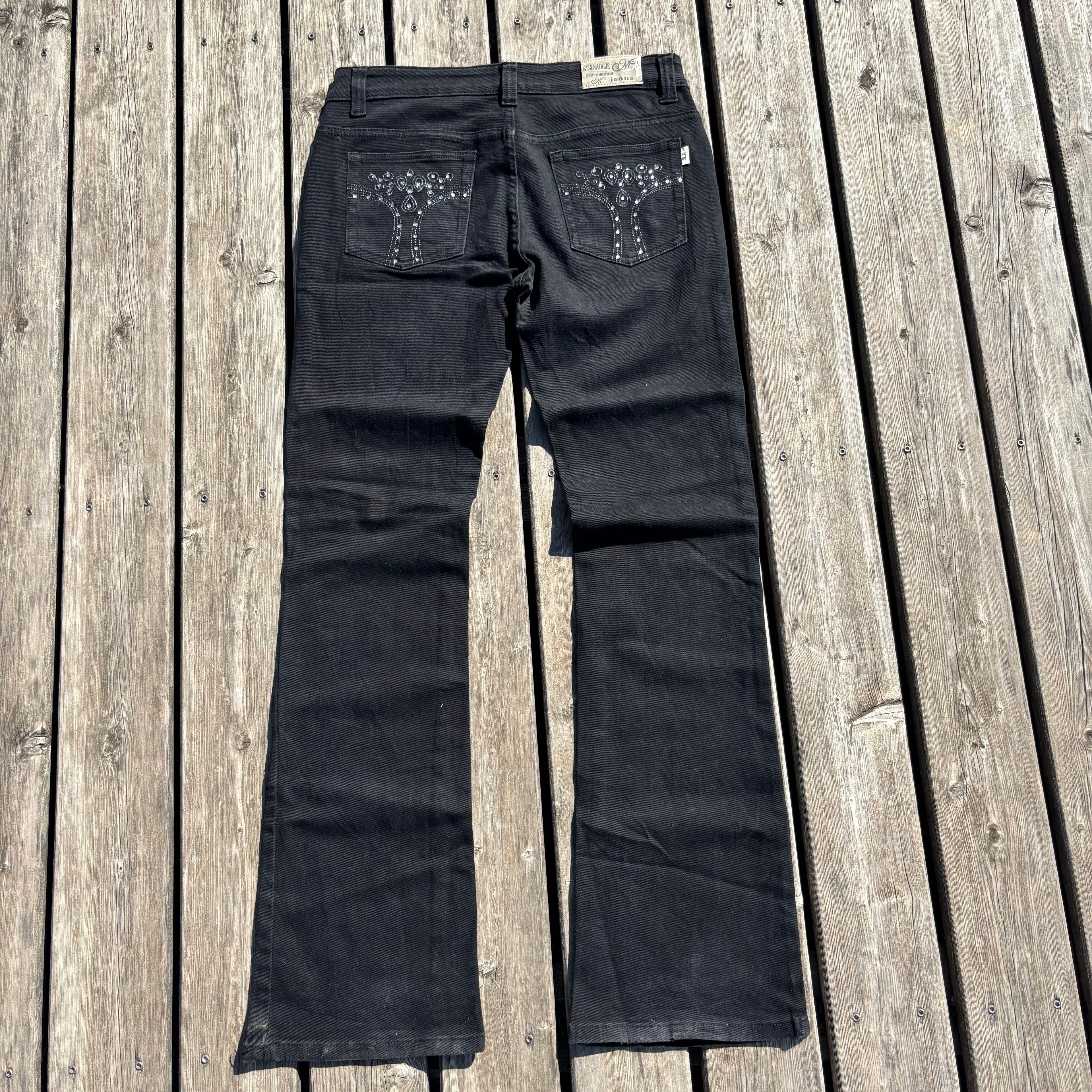 Süße Y2K Jeans mit backprint /schwarze women 00s 90s vintage baddie(M) S40