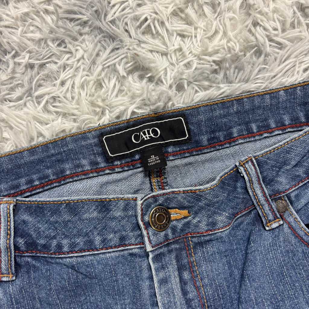 Y2K Lowwaist Bootcut Jeans mit Backprint /women 90s 00s vintage baddie (XL) S24