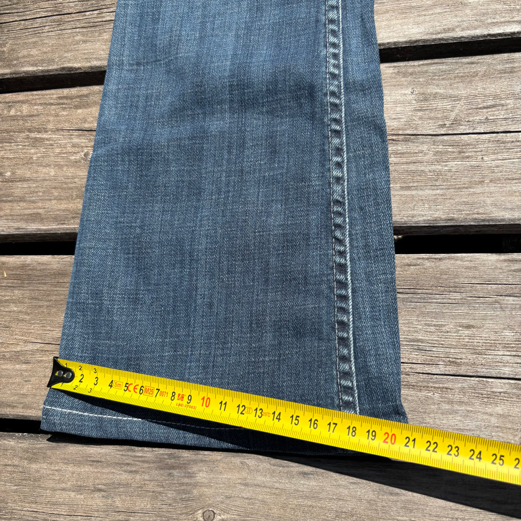Süße Y2K Lowwaist Bootcut Jeans mit tollen Backprint /women 00s 90s vintage baddie (XXS) S102