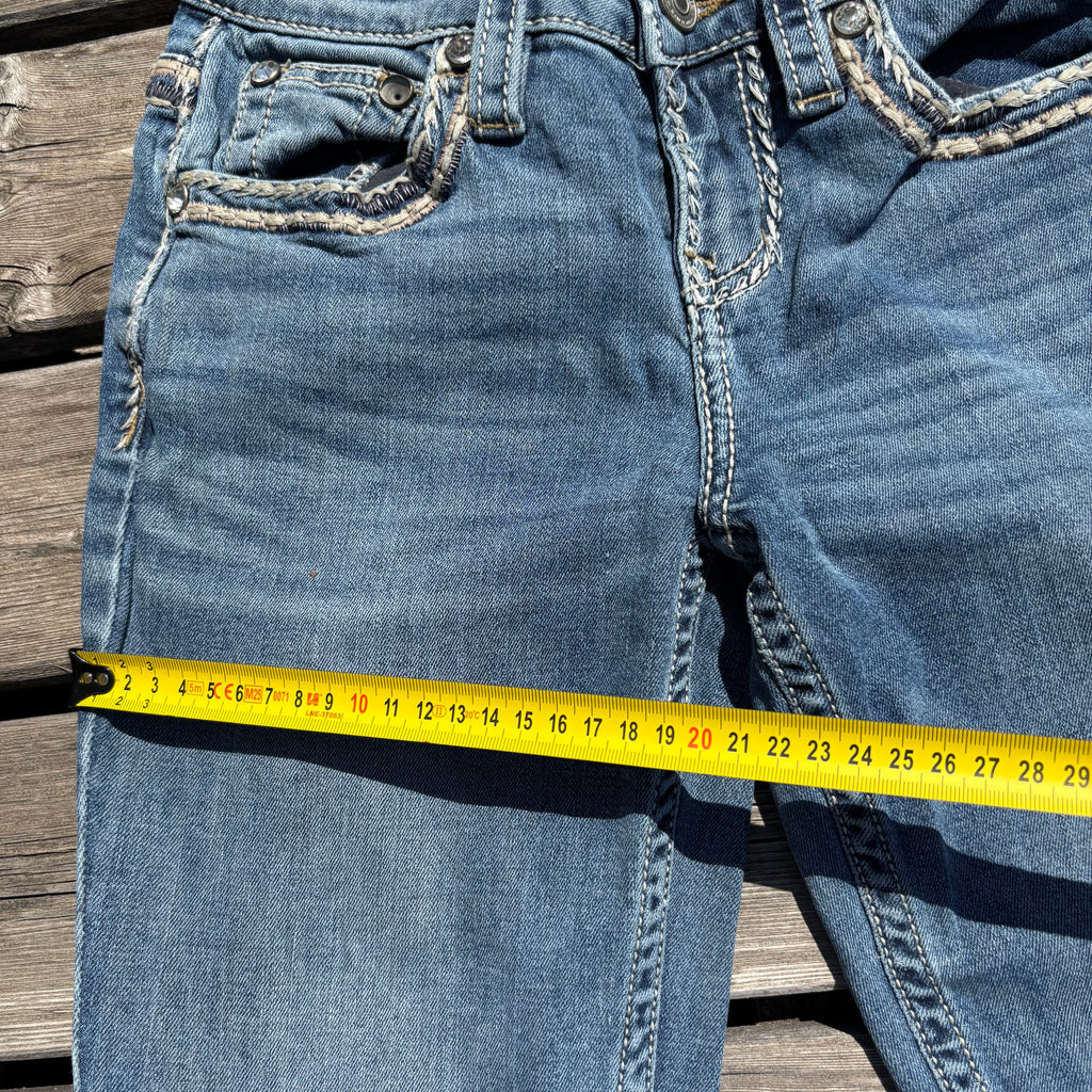 Süße Y2K Lowwaist Bootcut Jeans mit tollen Backprint /women 00s 90s vintage baddie (XXXS) S101