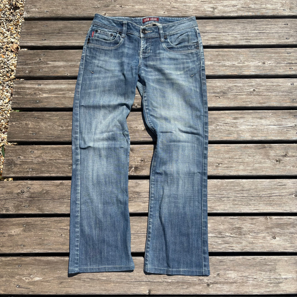 Süße Y2K Lowwaist Bootcut Jeans mit tollen Backprint /women 00s 90s vintage baddie (S97) S-M