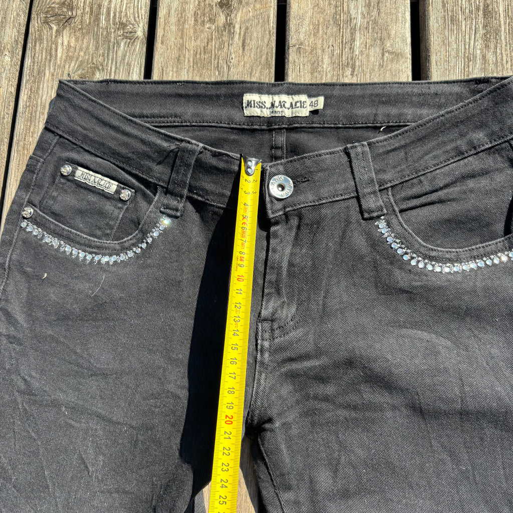 Süße Y2K Jeans mit backprint /schwarze women 00s 90s vintage baddie(M) S40