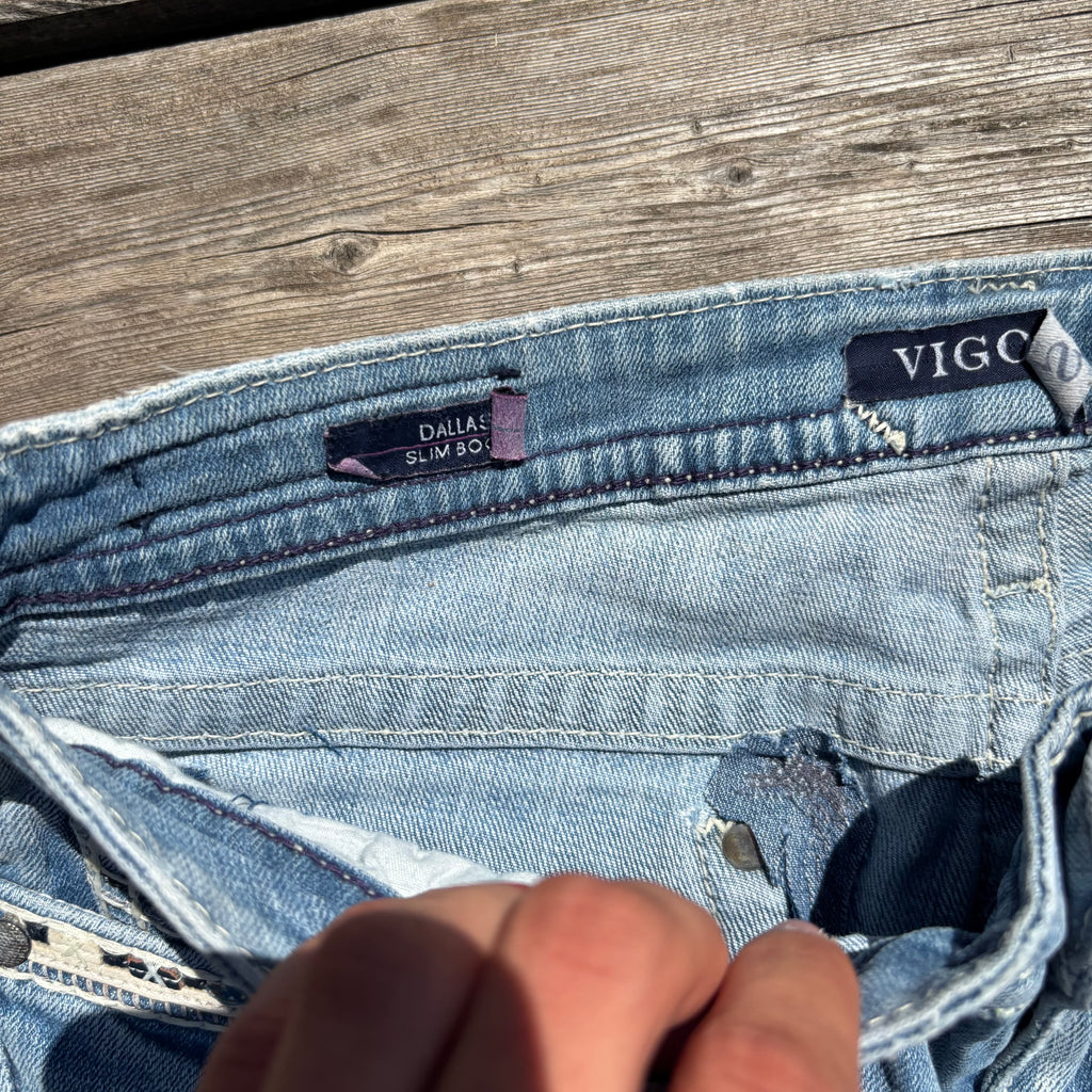 Süße Y2K Lowwaist Bootcut Jeans mit tollen Backprint /women 00s 90s vintage baddie (M) S103