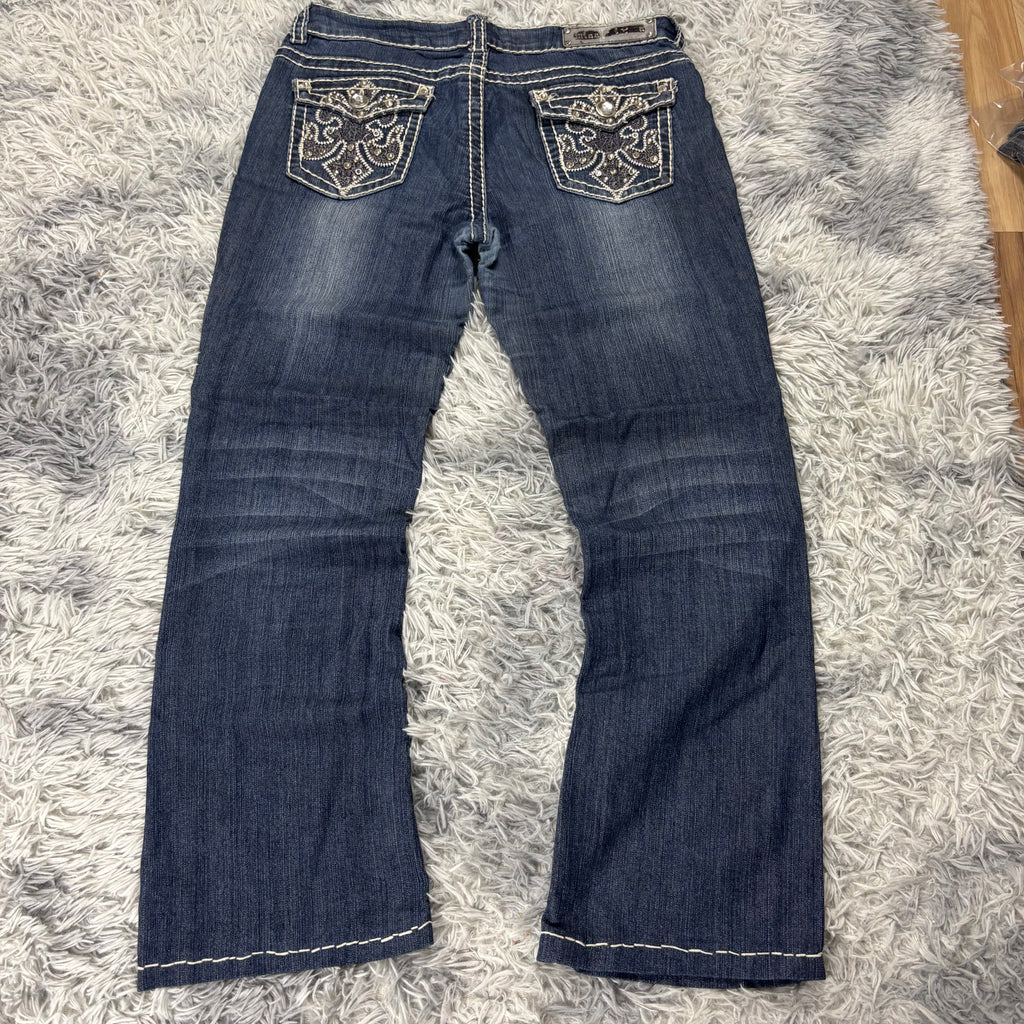 Y2K Lowwaist Bootcut Jeans mit Backprint /women 00s 90s vintage baddie (L-XL) S26