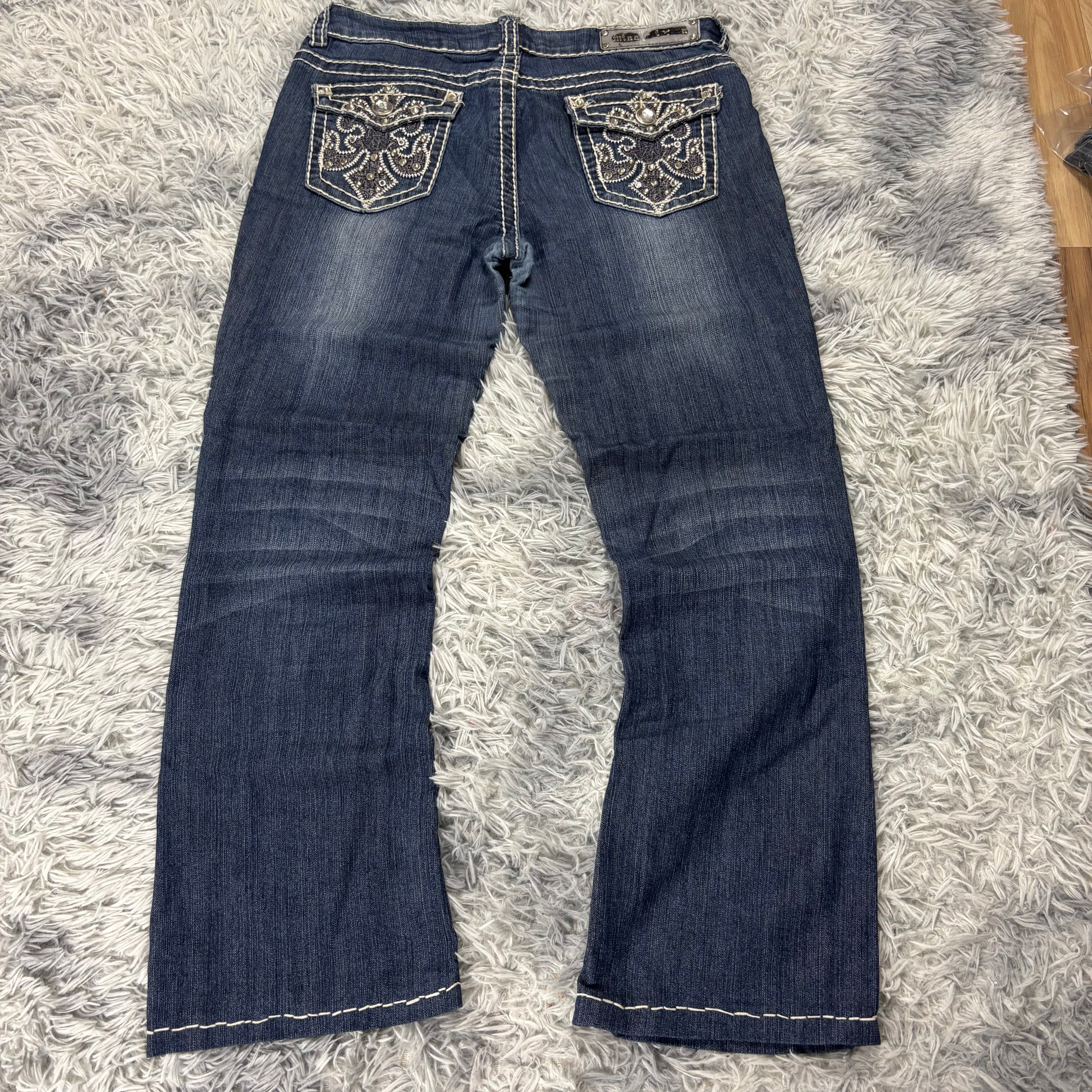 Y2K Lowwaist Bootcut Jeans mit Backprint /women 00s 90s vintage baddie (L-XL) S26