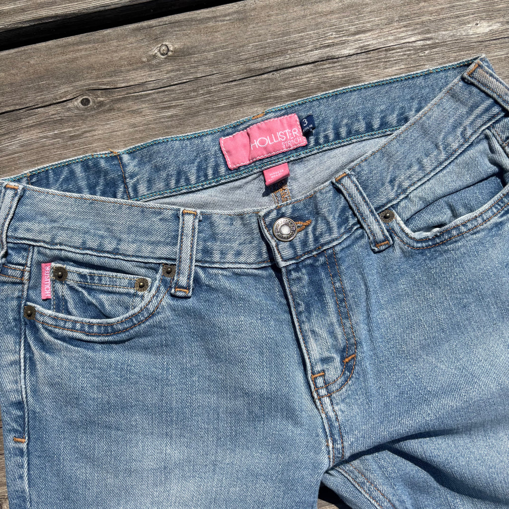 Süße Y2K Lowwaist Bootcut Jeans mit tollen Backprint /women 00s 90s vintage baddie (S98) XS