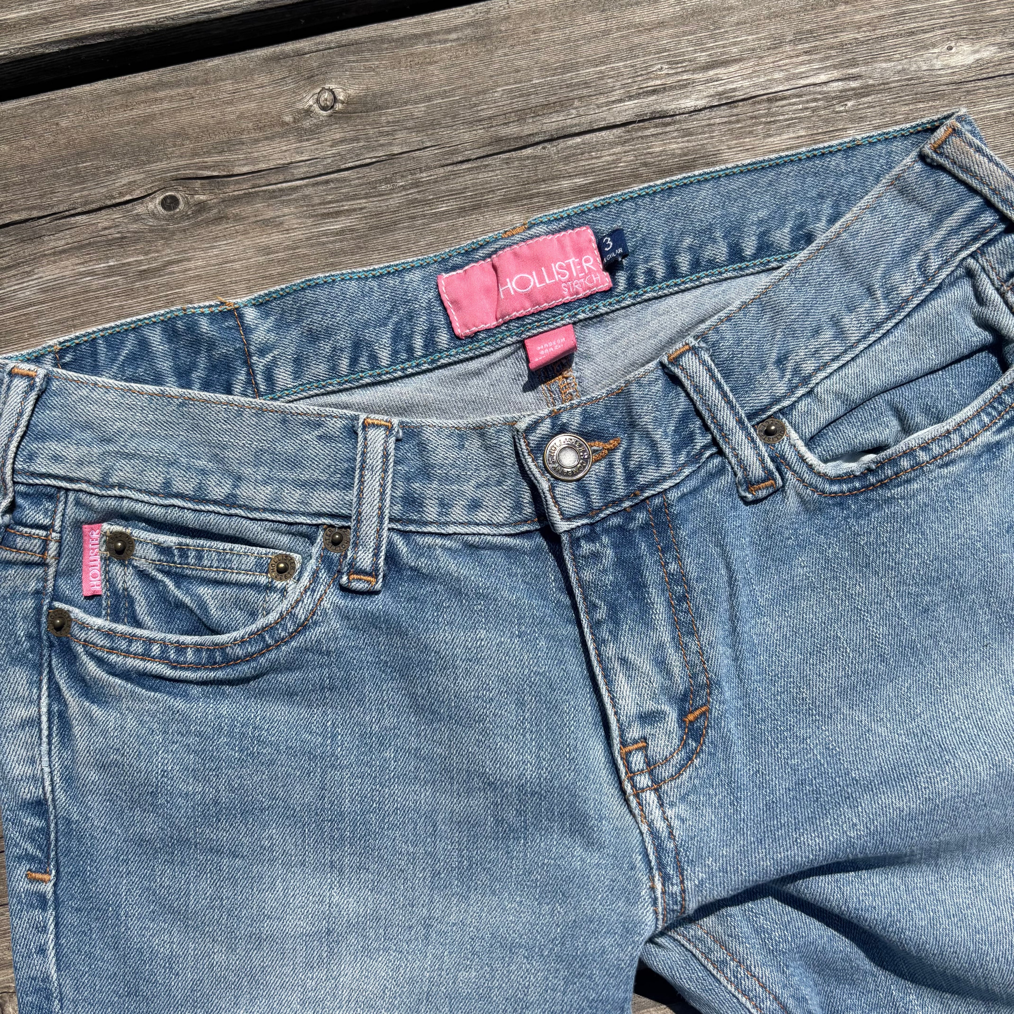 Süße Y2K Lowwaist Bootcut Jeans mit tollen Backprint /women 00s 90s vintage baddie (S98) XS