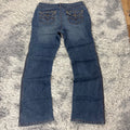 Y2K Lowwaist Bootcut Jeans mit Backprint /women 90s 00s vintage baddie (XL) S24
