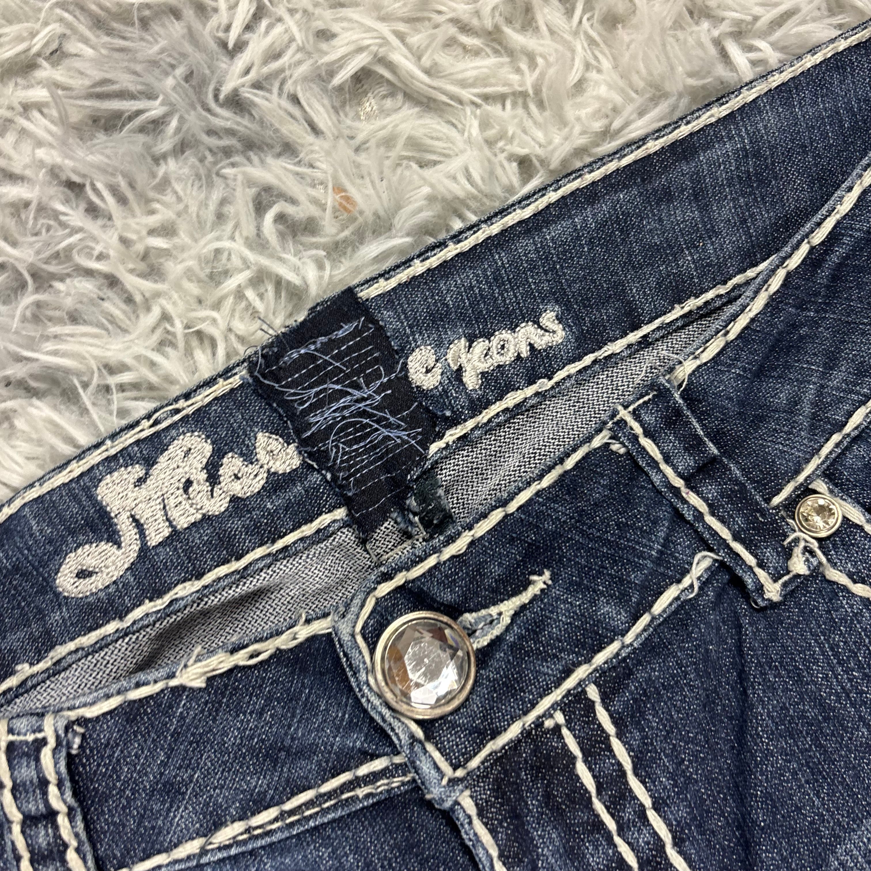 Y2K Lowwaist Bootcut Jeans mit Backprint /women 00s 90s vintage baddie (L-XL) S26