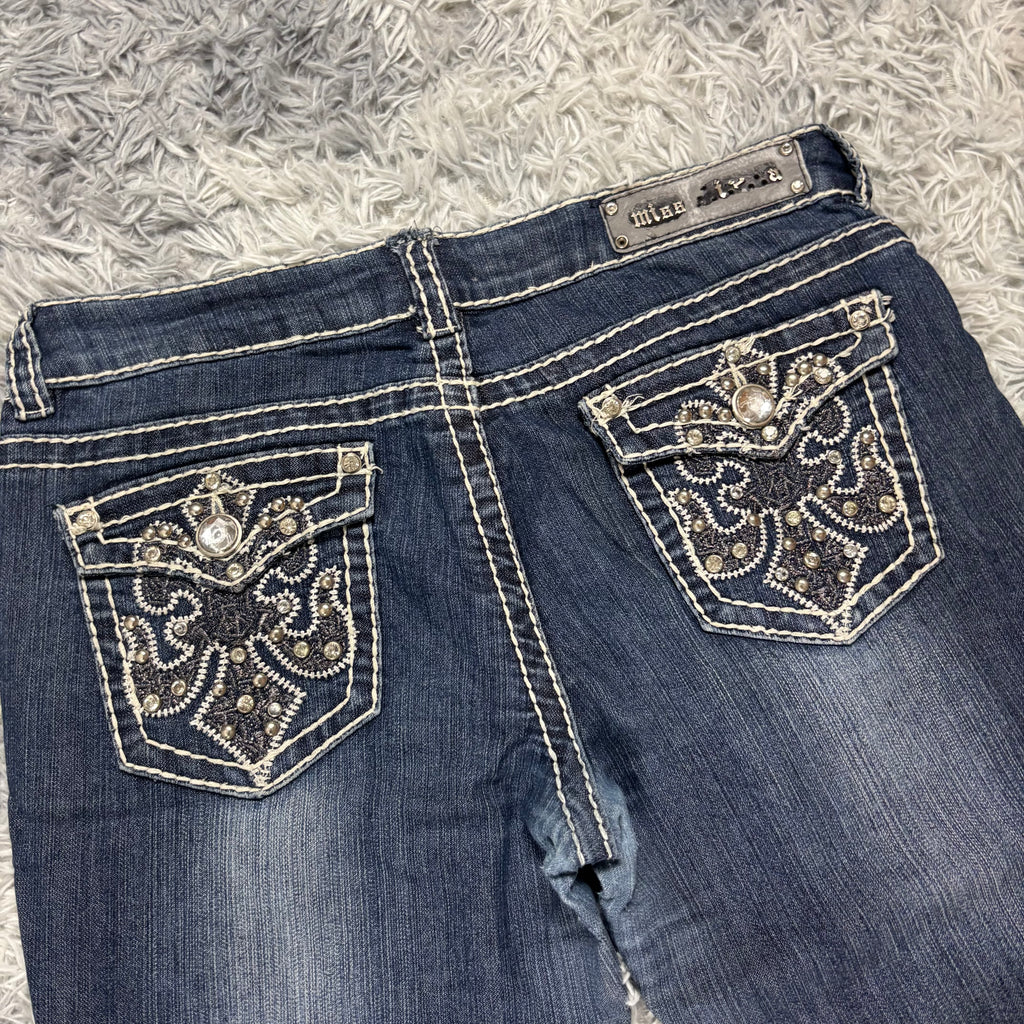 Y2K Lowwaist Bootcut Jeans mit Backprint /women 00s 90s vintage baddie (L-XL) S26