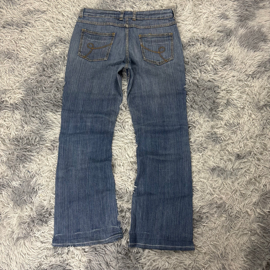 Süße Y2K Bootcut Lowwaist Jeans mit backprint /women 00s 90s vintage  S17 (M-L)