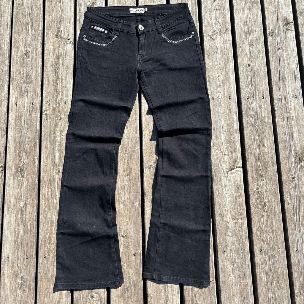 Süße Y2K Jeans mit backprint /schwarze women 00s 90s vintage baddie(M) S40