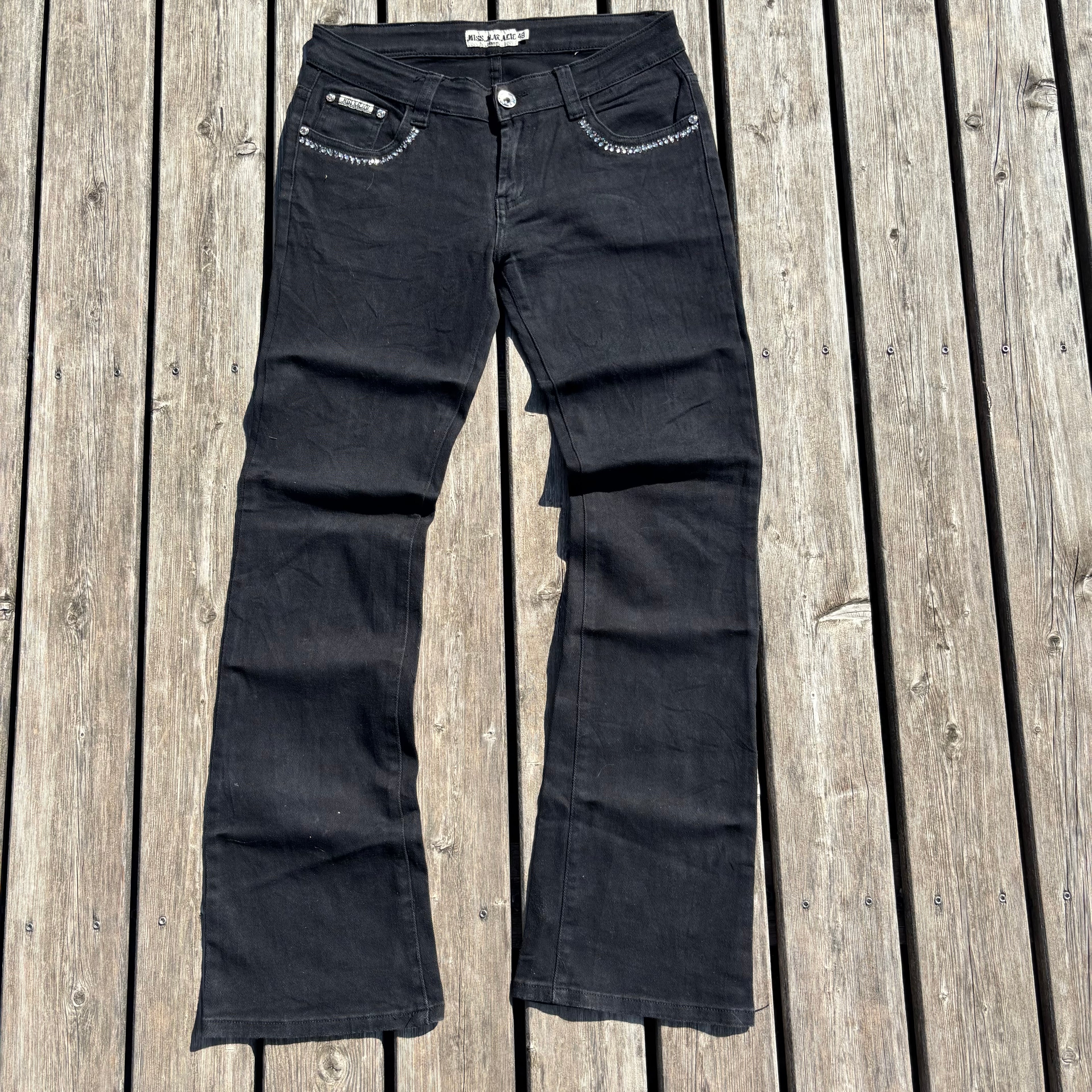 Süße Y2K Jeans mit backprint /schwarze women 00s 90s vintage baddie(M) S40