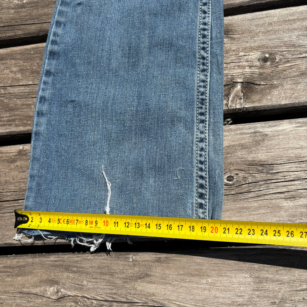 Süße Y2K Lowwaist Bootcut Jeans mit tollen Backprint /women 00s 90s vintage baddie (XXXS) S101