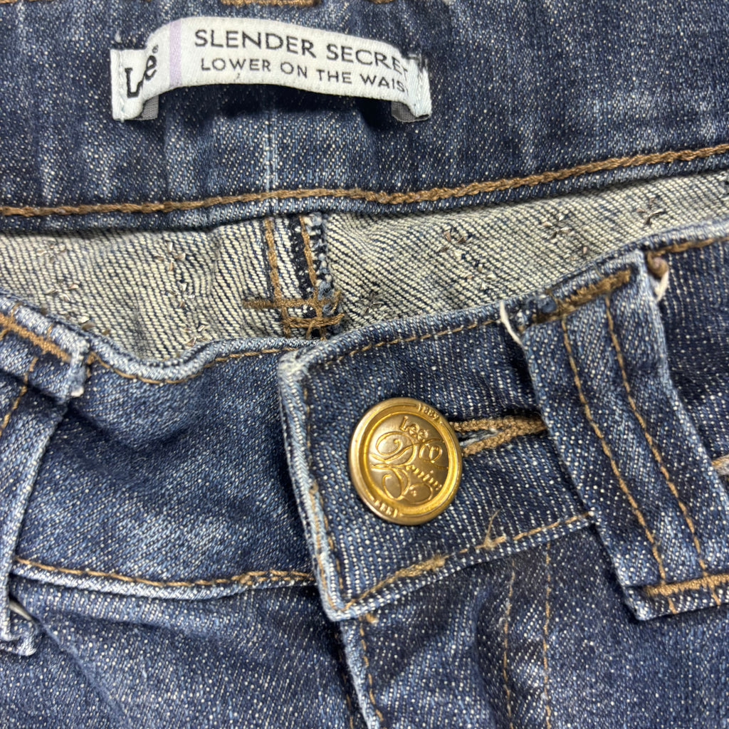 Süße Y2K Bootcut-Straight Jeans mit tollen Backprint /women lowwaist 00s 90s S11 XS
