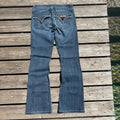 Süße Y2K Lowwaist Bootcut Jeans mit tollen Backprint /women 00s 90s vintage baddie (XXS) S102
