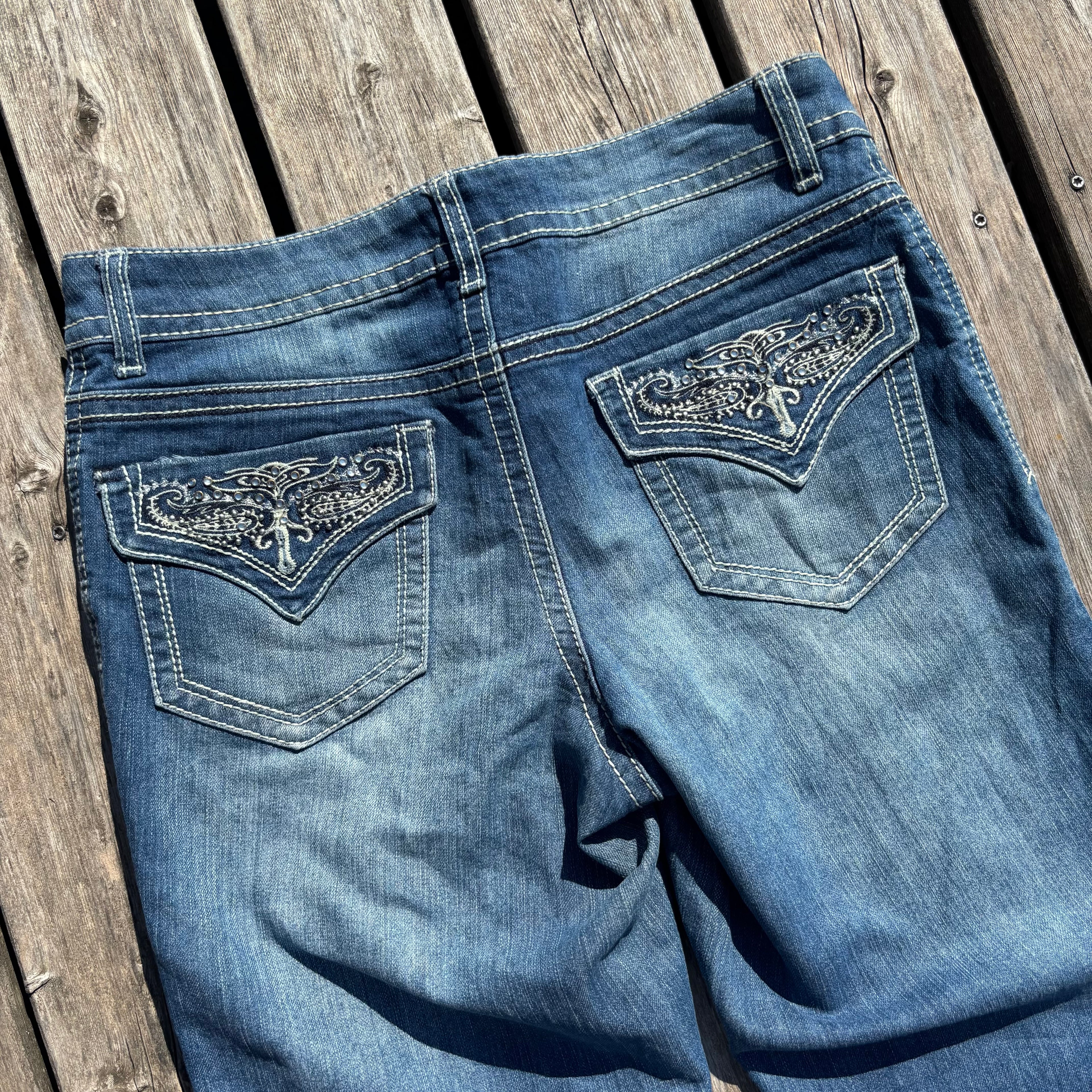 Süße Y2K Jeans mit tollen Backprint mit tollen Backprint /streetwear 00s 90s baddie /L (S36)