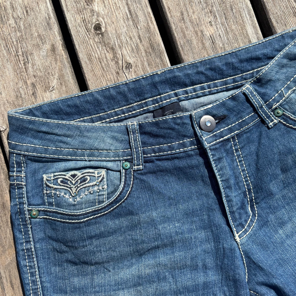 Süße Y2K Jeans mit tollen Backprint mit tollen Backprint /streetwear 00s 90s baddie /L (S36)