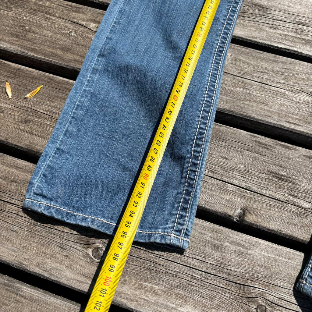 Süße Y2K Lowwaist Bootcut Jeans mit tollen Backprint /women 00s 90s vintage baddie S94 XS-S