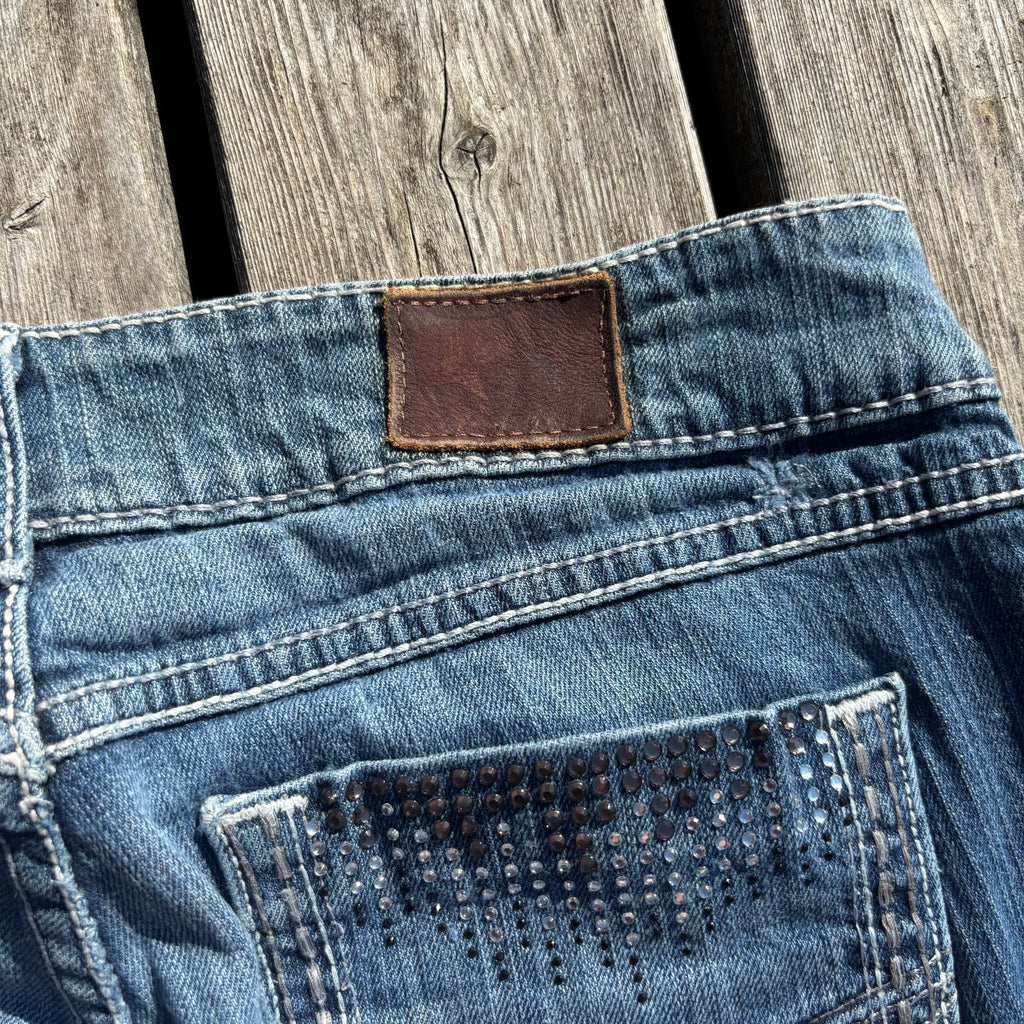 Süße Y2K Lowwaist Bootcut Jeans mit tollen Backprint /women 00s 90s vintage baddie S-M/ S63