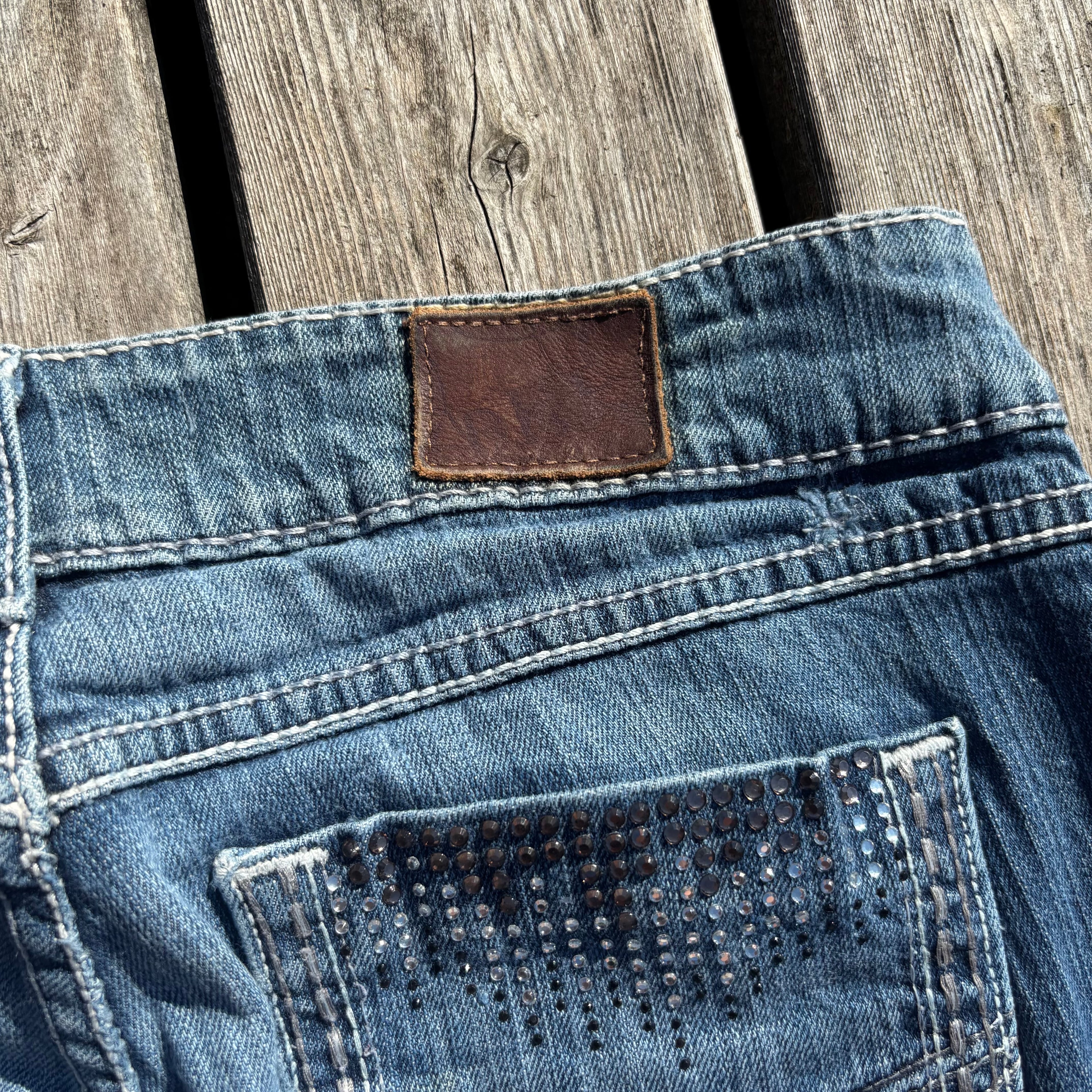 Süße Y2K Lowwaist Bootcut Jeans mit tollen Backprint /women 00s 90s vintage baddie S-M/ S63