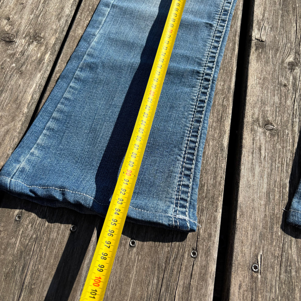 Süße Y2K Lowwaist Bootcut Jeans mit tollen Backprint /women 00s 90s vintage baddie (XS) S60