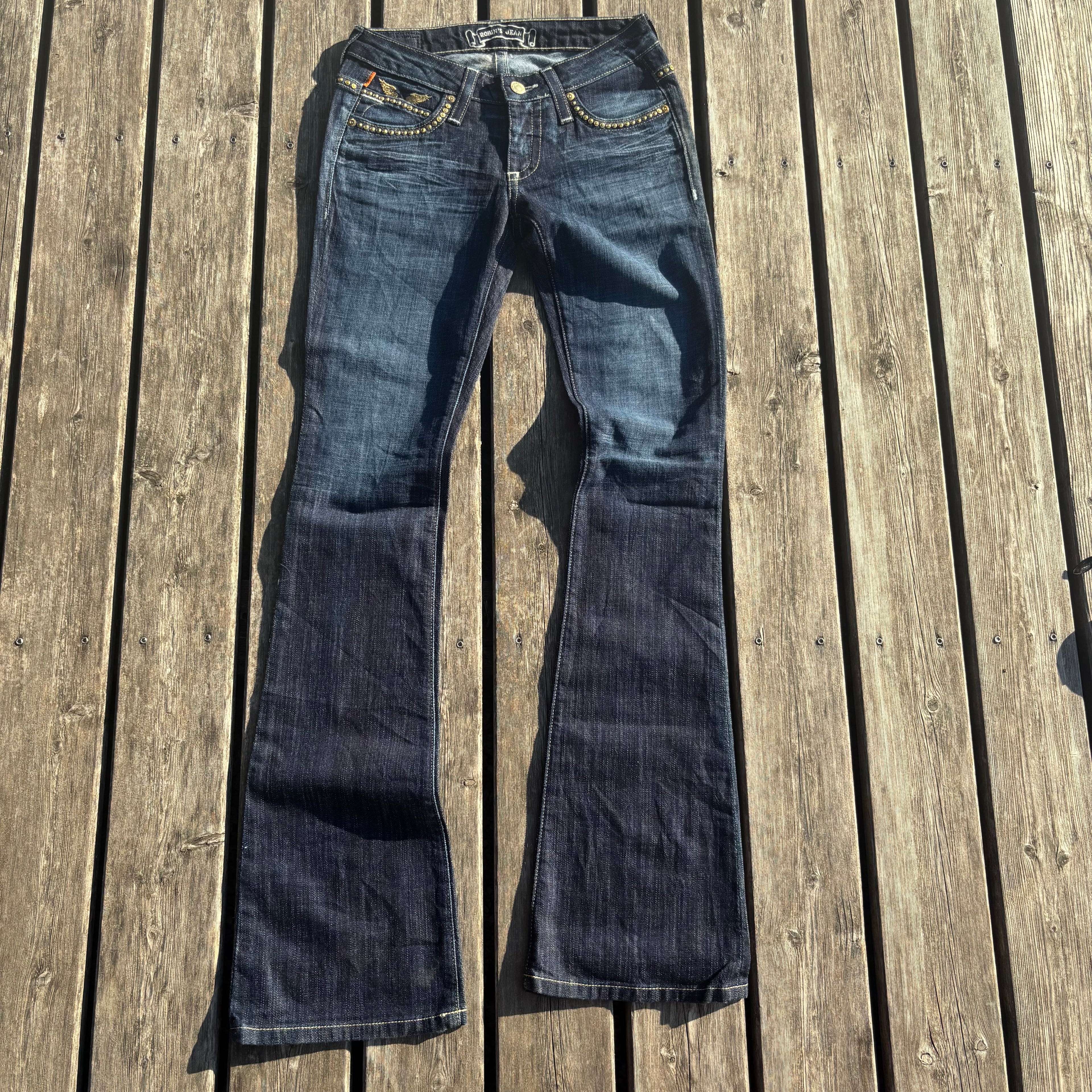 Süße Y2K Lowwaist Bootcut Jeans mit tollen Backprint /women 00s 90s vintage baddie (XXS-XS) S85